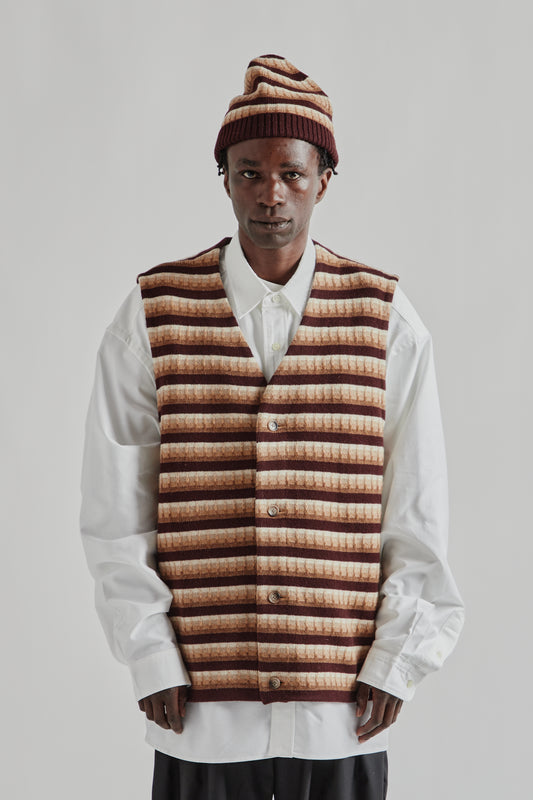 Gilet Three D Knit - Brown Mix