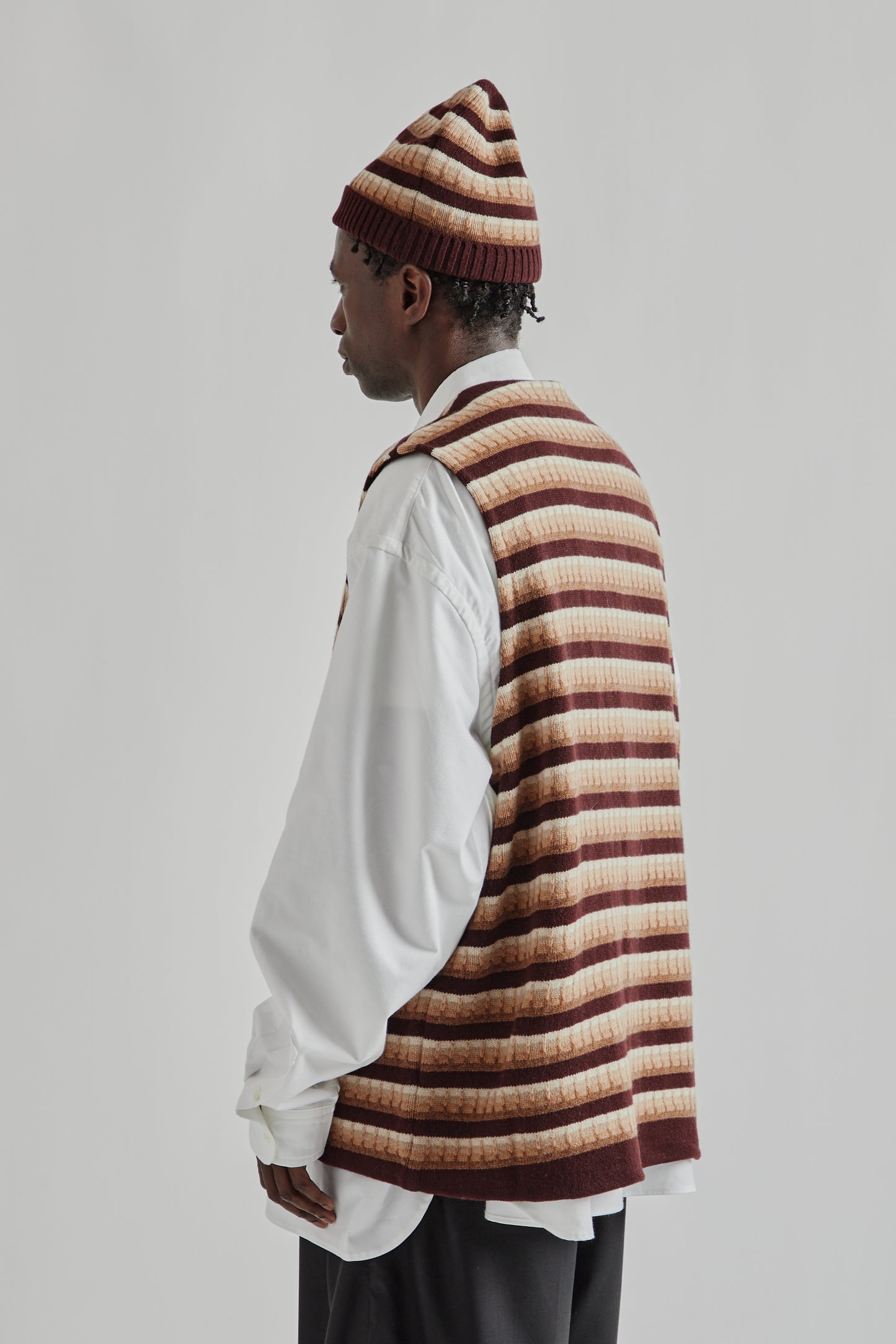 Gilet Three D Knit - Brown Mix