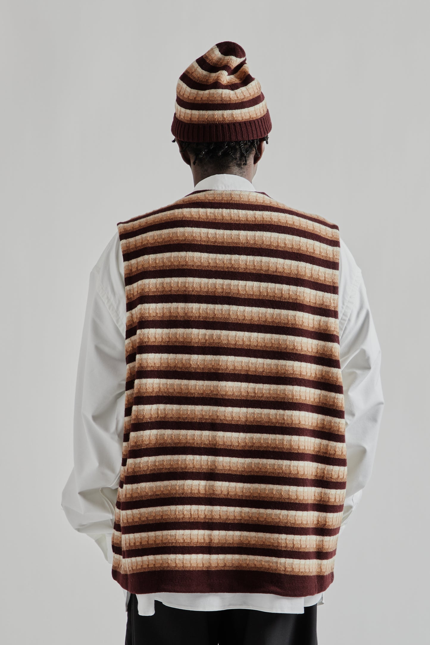 Gilet Three D Knit - Brown Mix