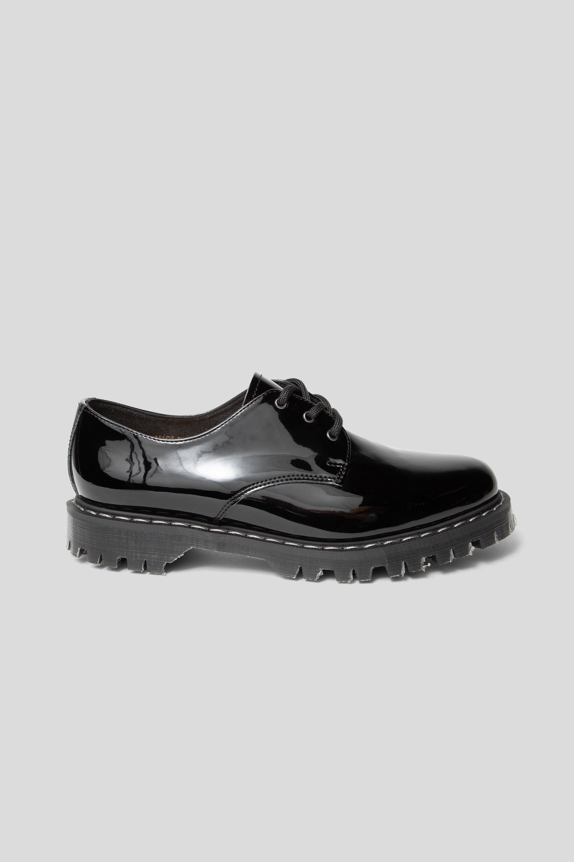 Solovair SS25 3 Eye Gibson Shoe Black Patent 01