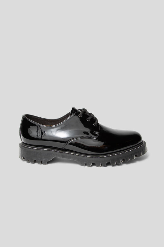 Solovair SS25 3 Eye Gibson Shoe Black Patent 01