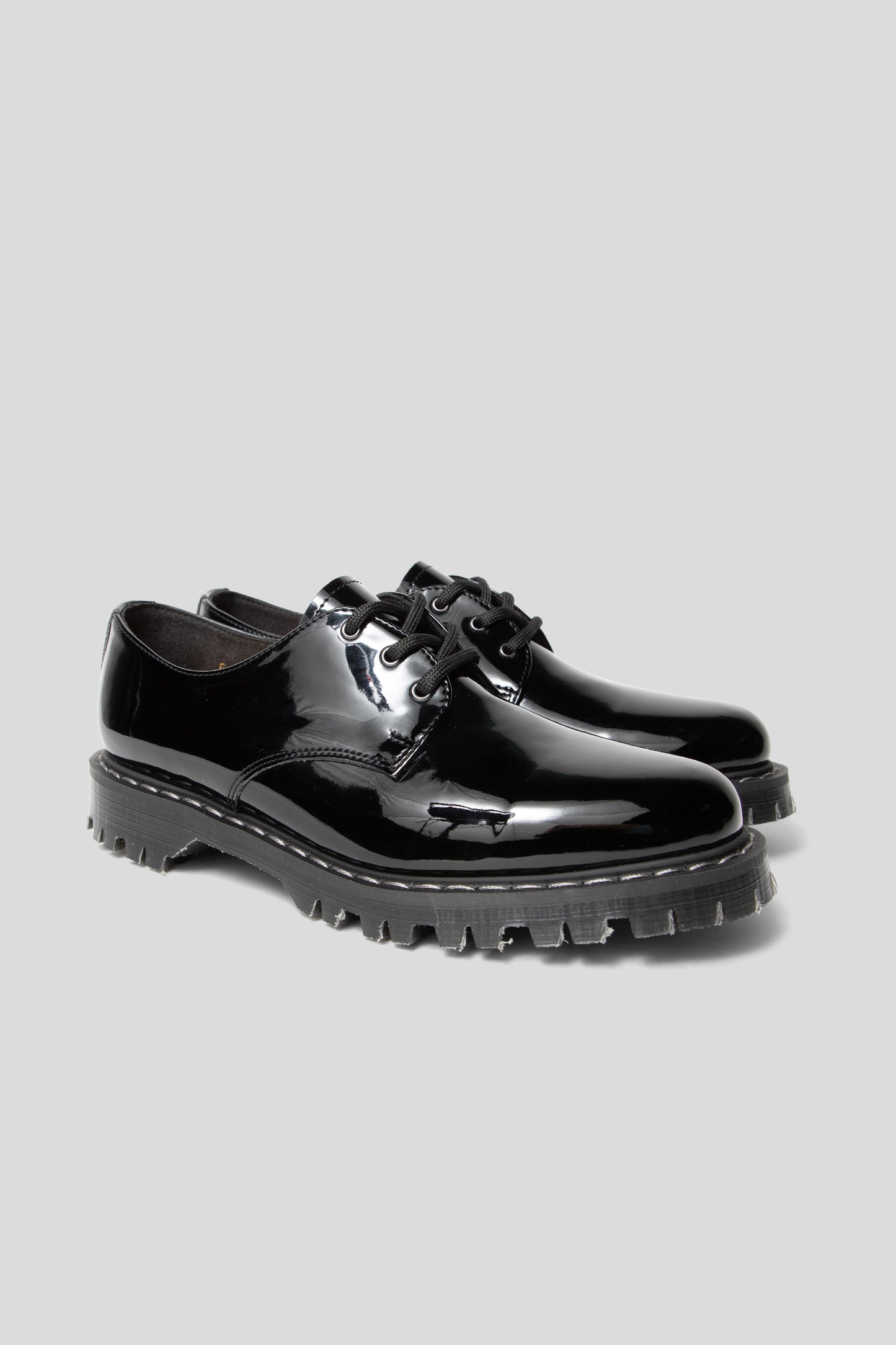 Solovair SS25 3 Eye Gibson Shoe Black Patent 02
