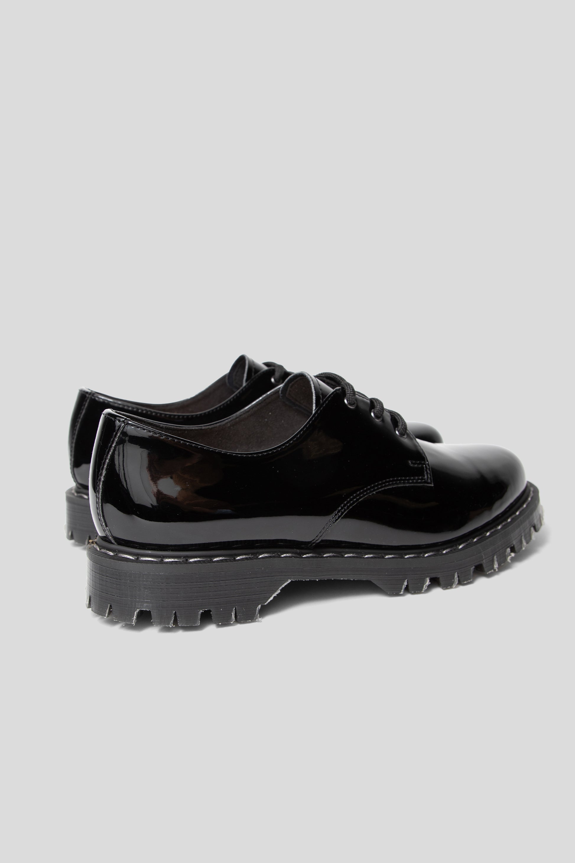 Solovair SS25 3 Eye Gibson Shoe Black Patent 03