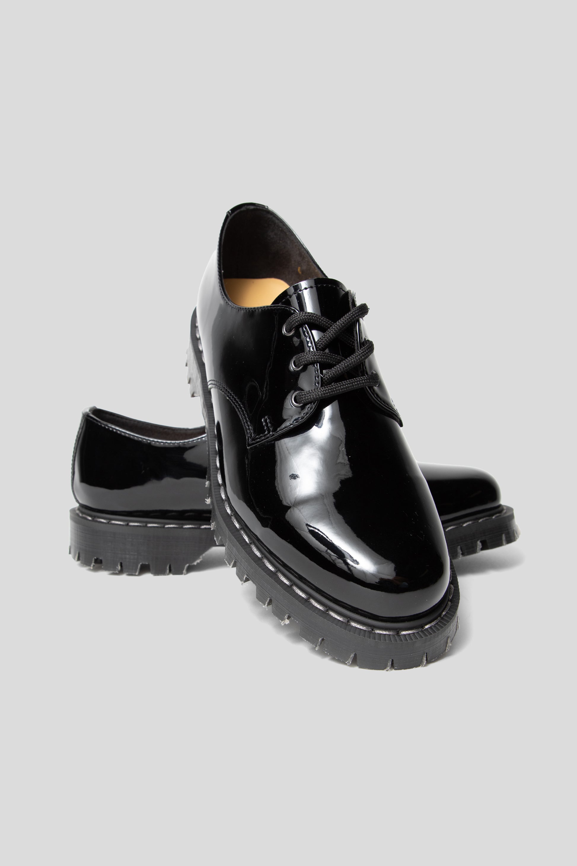 Solovair SS25 3 Eye Gibson Shoe Black Patent 04