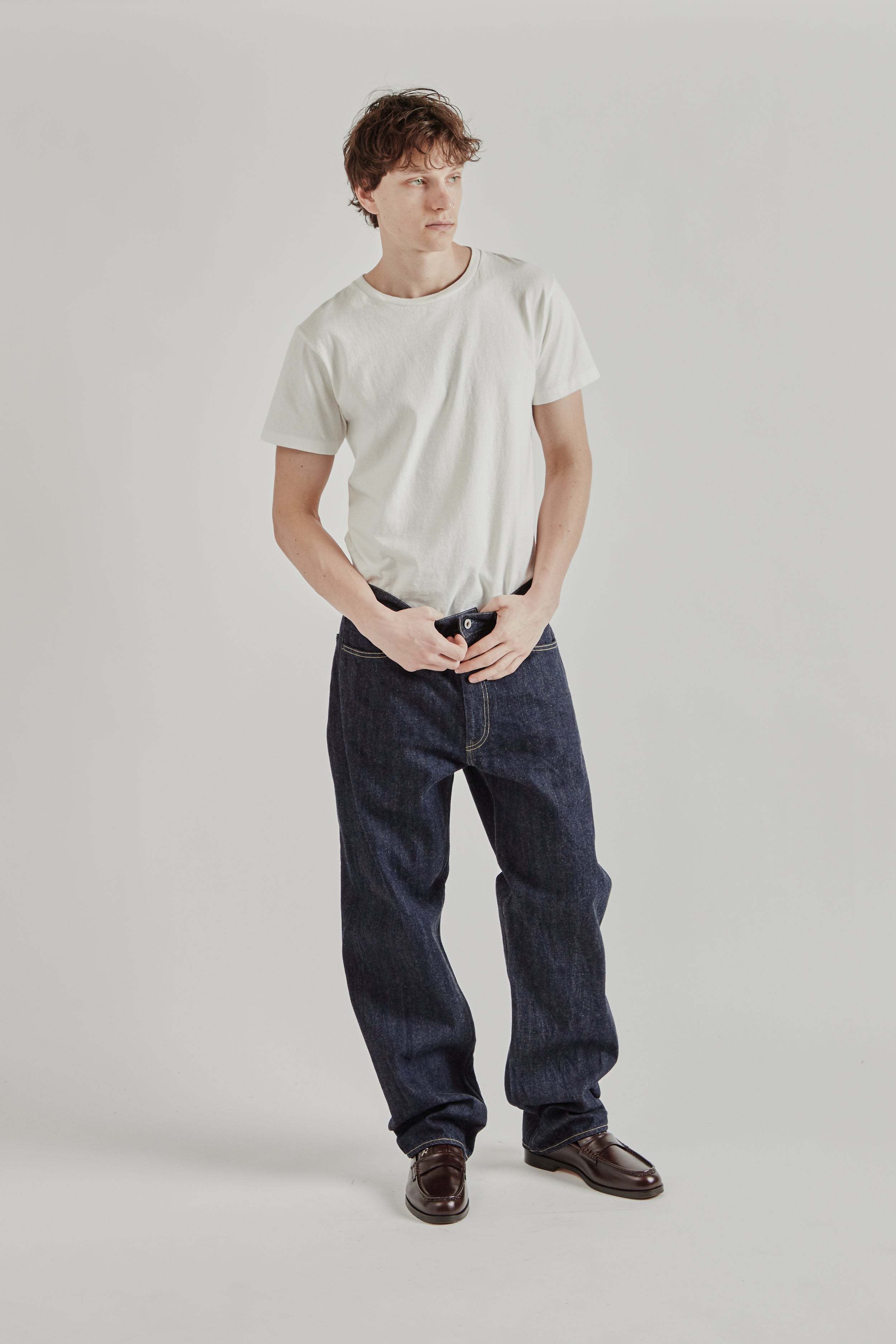 パンツ 5 POCKETS DENIM PANTS Still by Hand 5 Pocket Denim Pants - Navy | Wallace Mercantile Shop