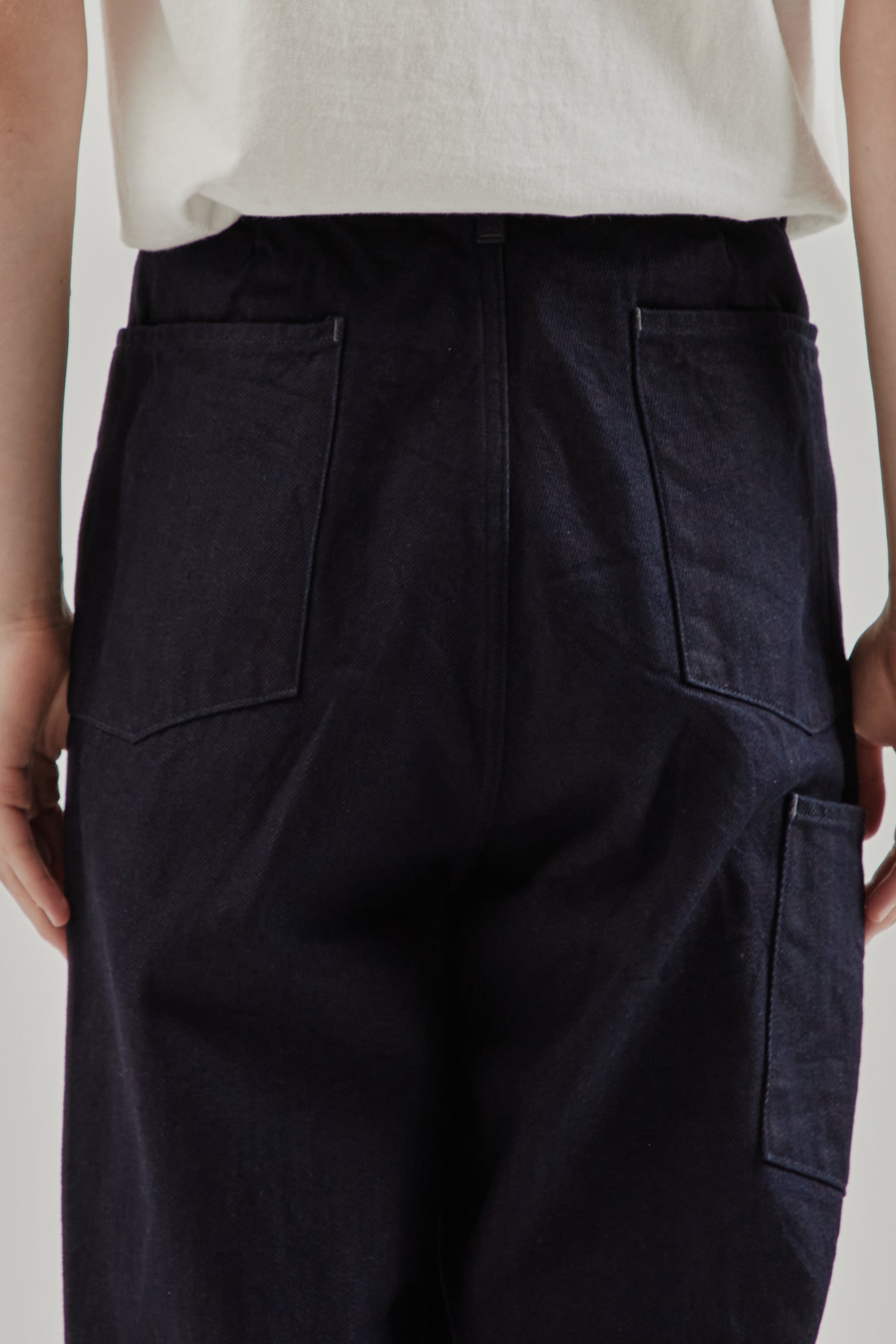 Still By Hand FW25 12oz Denim 1 Tuck Pants Dark Navy 5