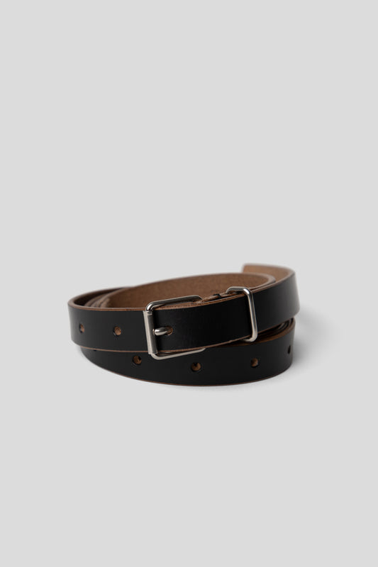 18mm Leather Belt - Black