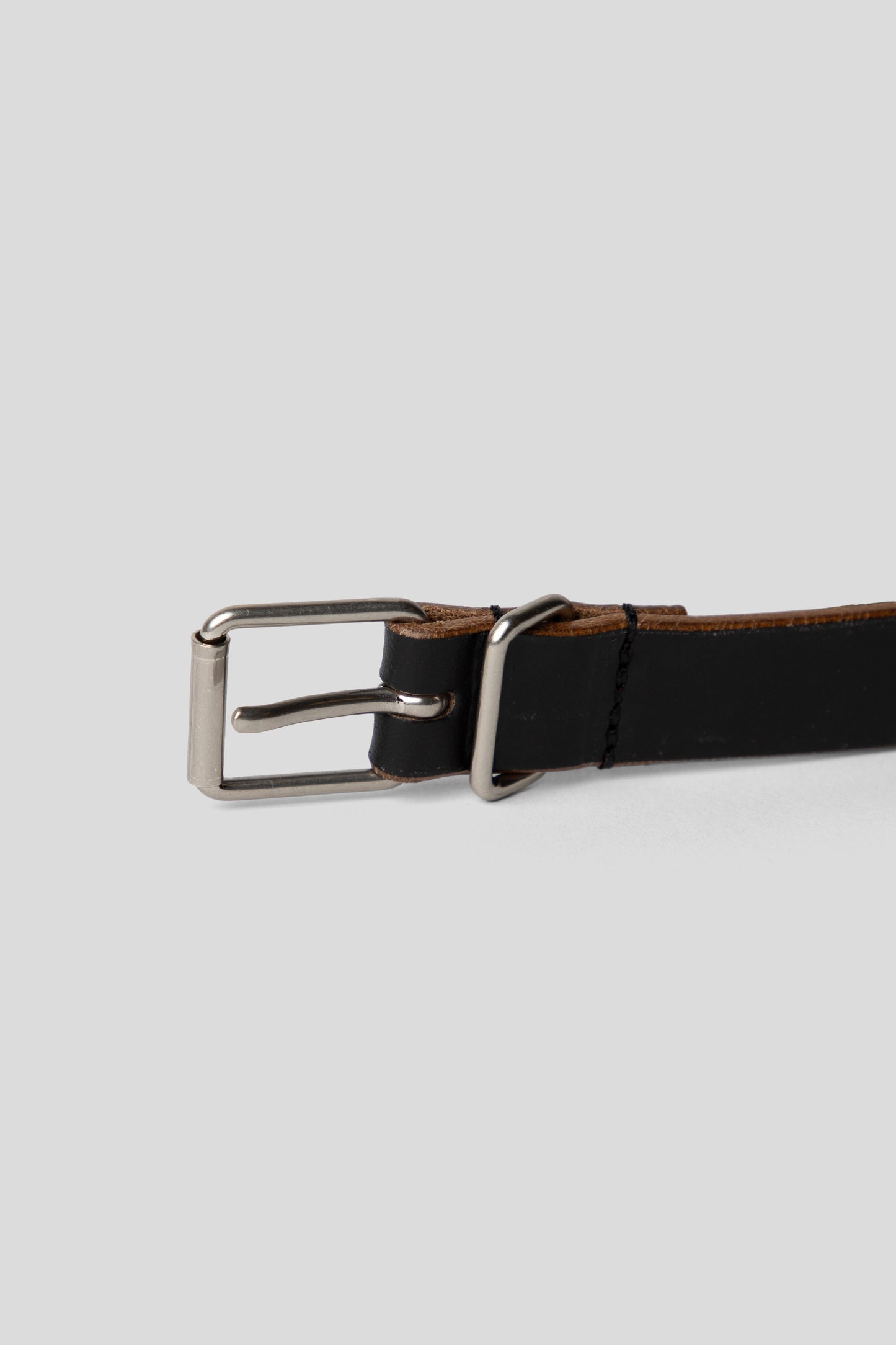 18mm Leather Belt - Black