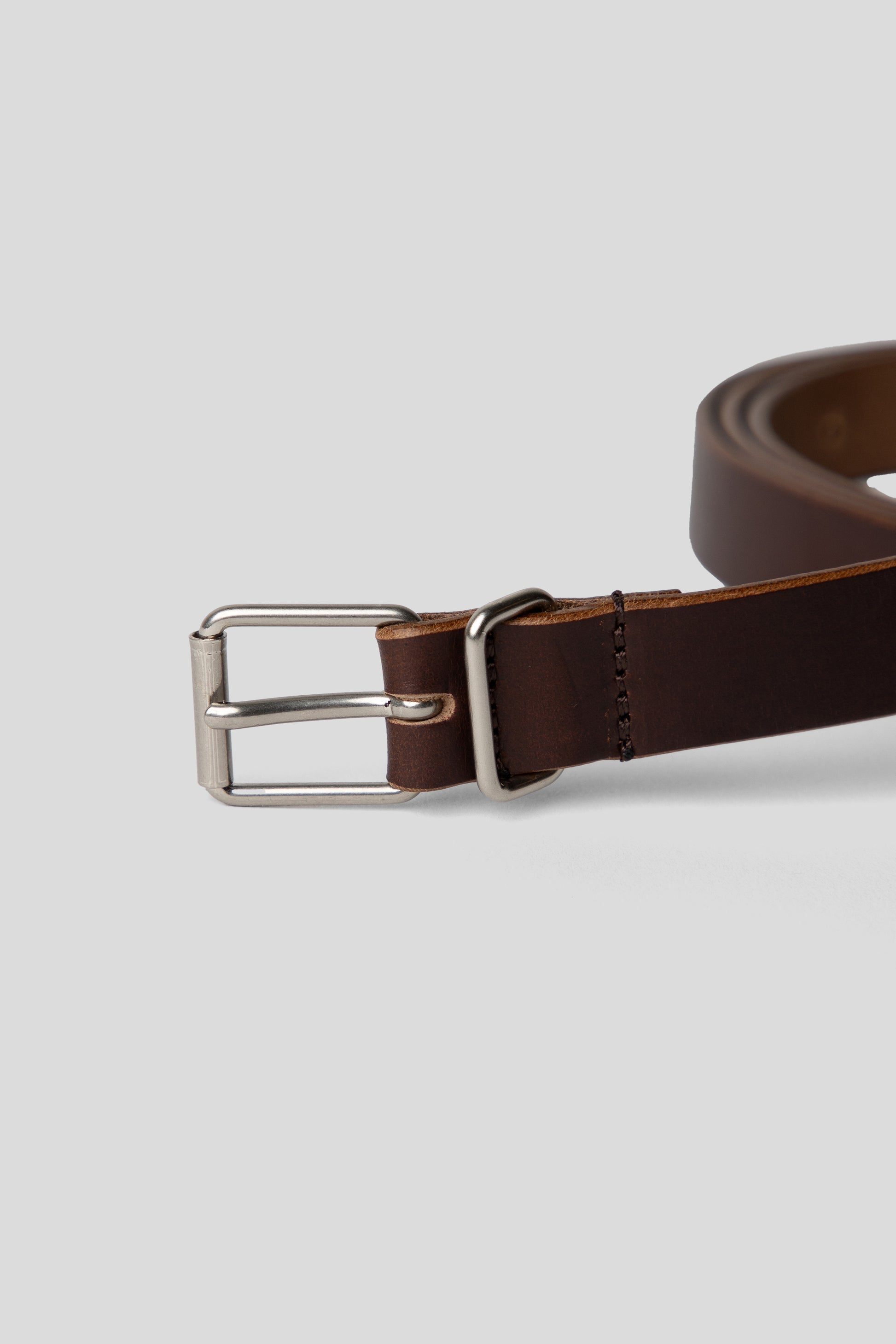 Still By Hand FW25 18mm Leather Belt Brown 3
