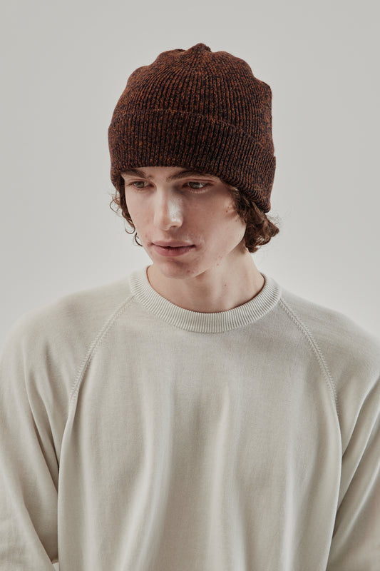 Still By Hand FW25 7G Knit Cap Melange Brown 2