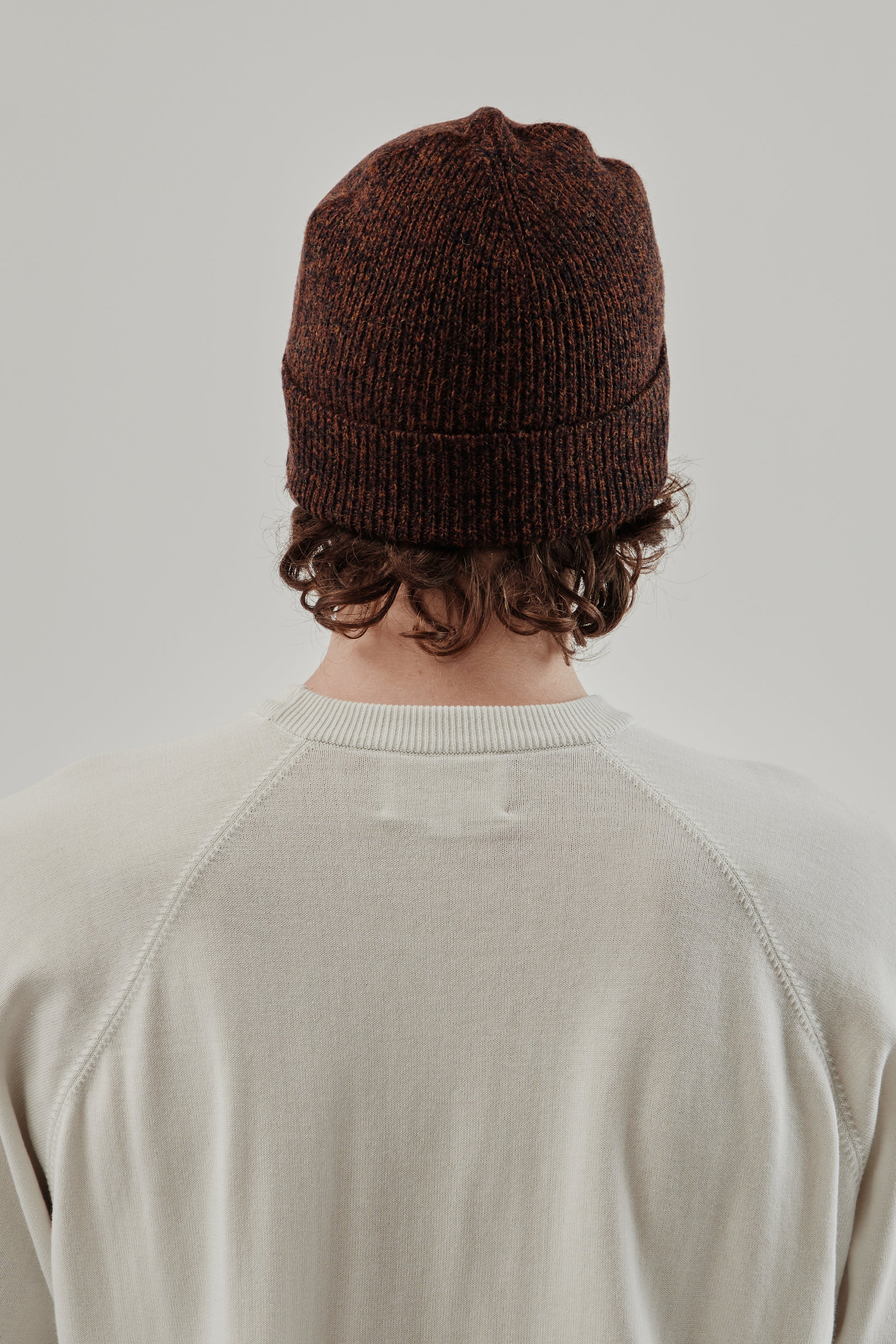 Still By Hand FW25 7G Knit Cap Melange Brown 4