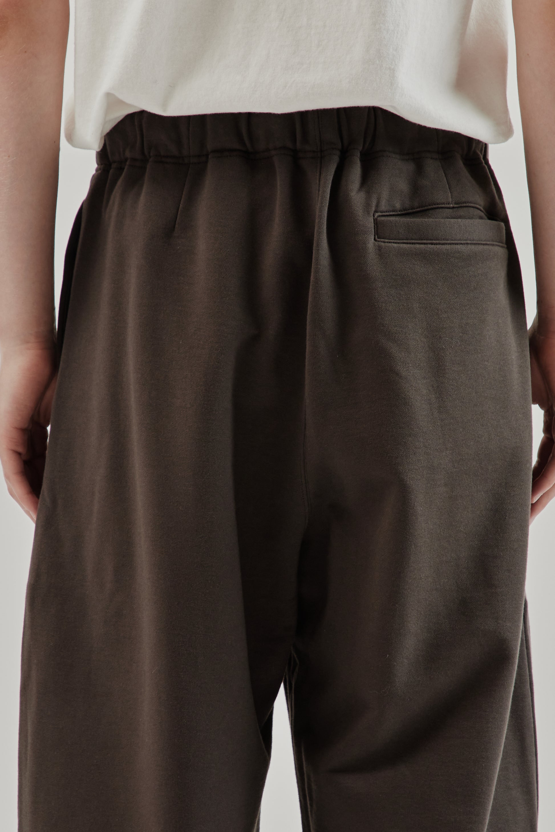Still By Hand FW25 Cotton Jersey Wide pants Brown Charcoal 6