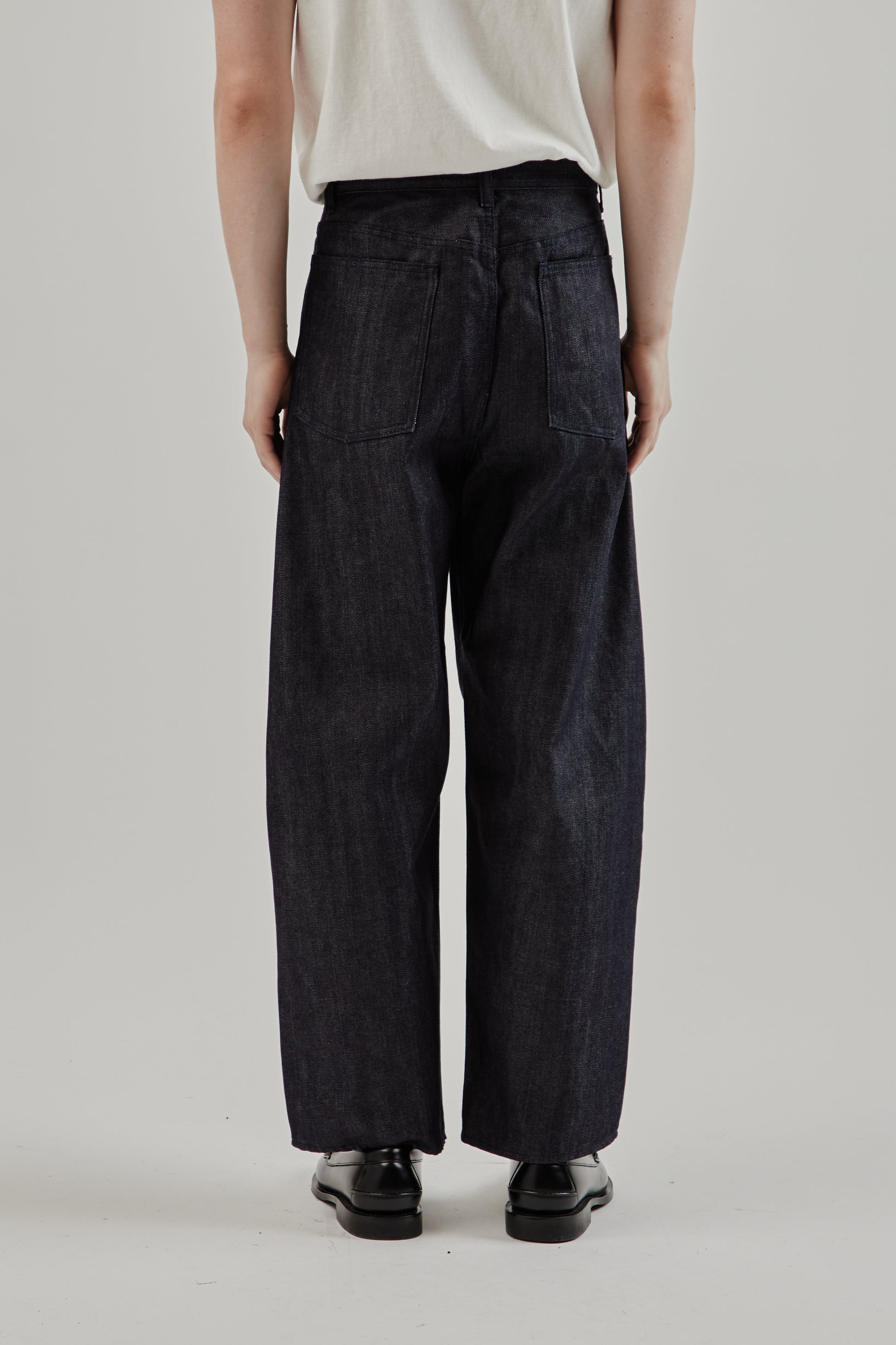 Still By Hand FW25 Deep Tuck Denim Pants Navy 4