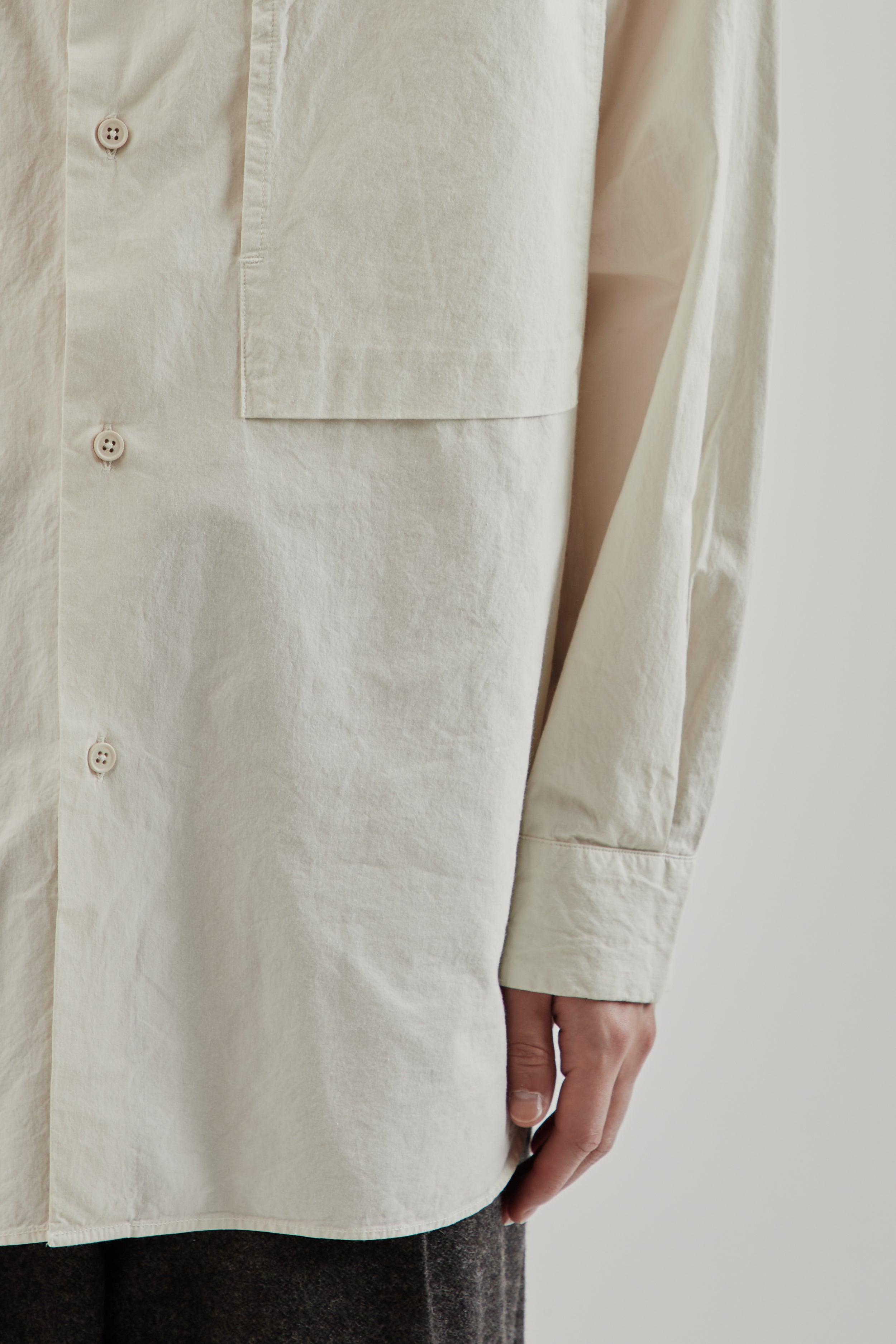 Still By Hand Garment Dyed Over Shirt - Ecru | Wallace Mercantile Shop