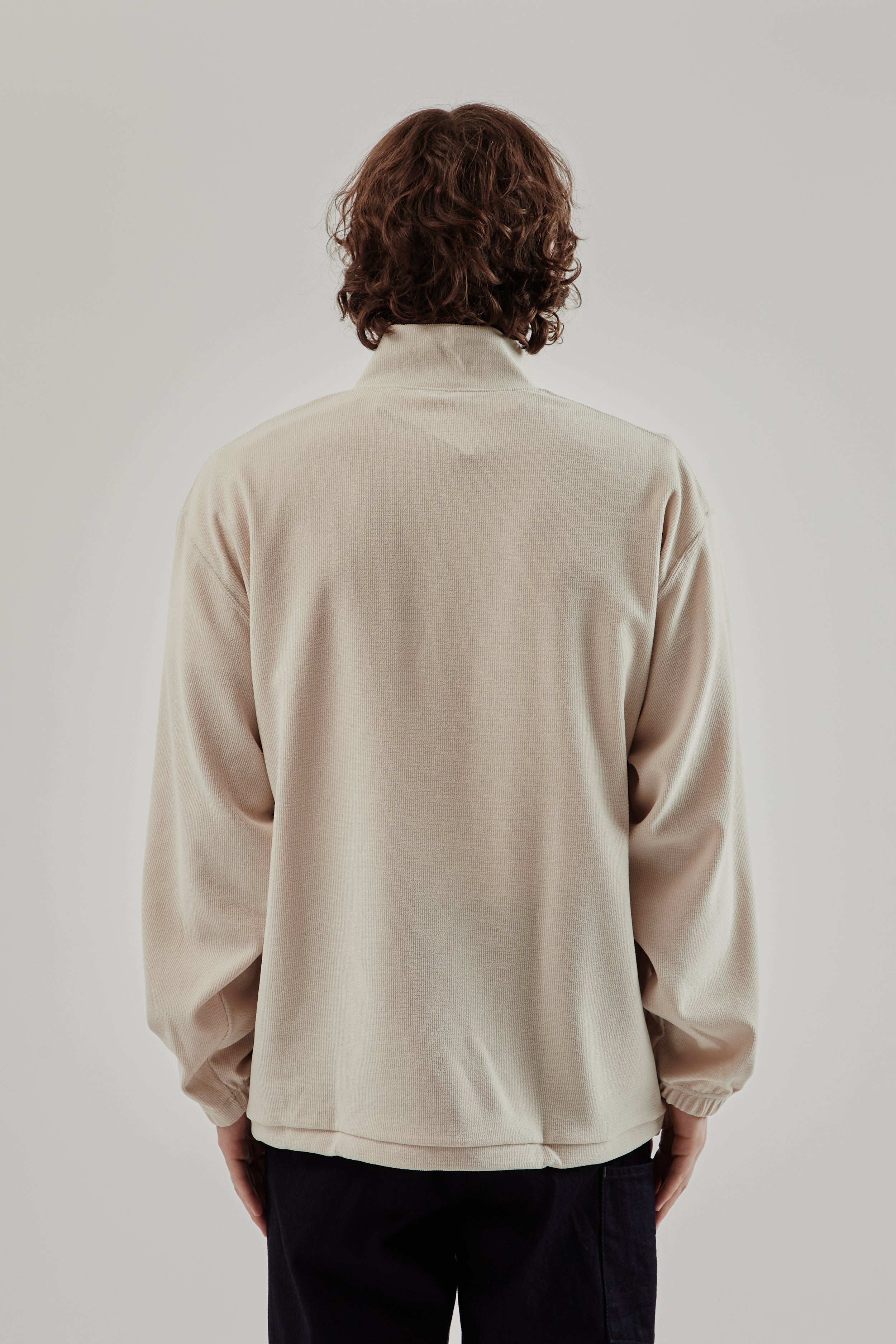 Still By Hand High Neck Zip Up Jumper - Light Beige | Wallace