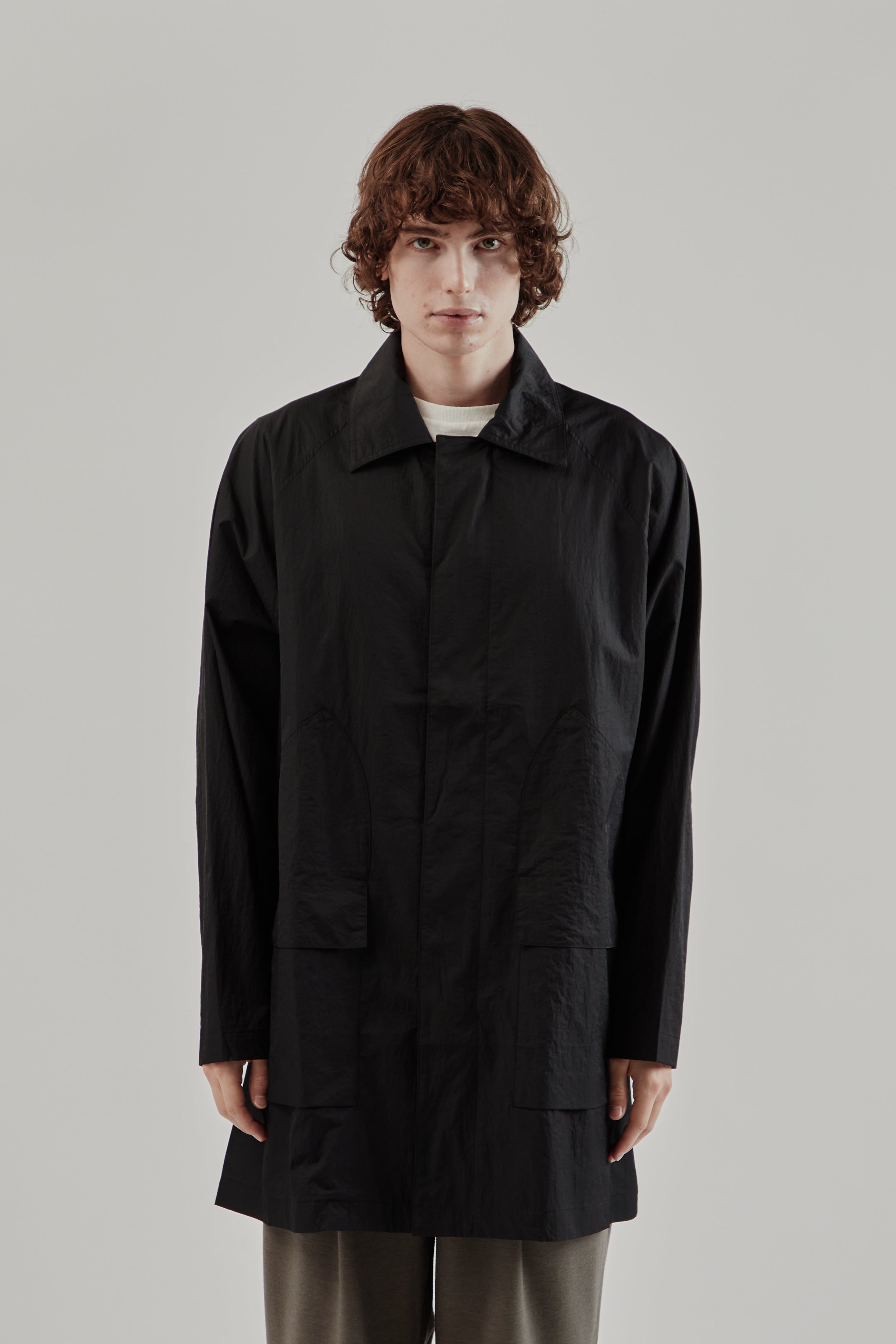 Still By Hand Nylon Half Coat - Ink Black | Wallace Mercantile Shop