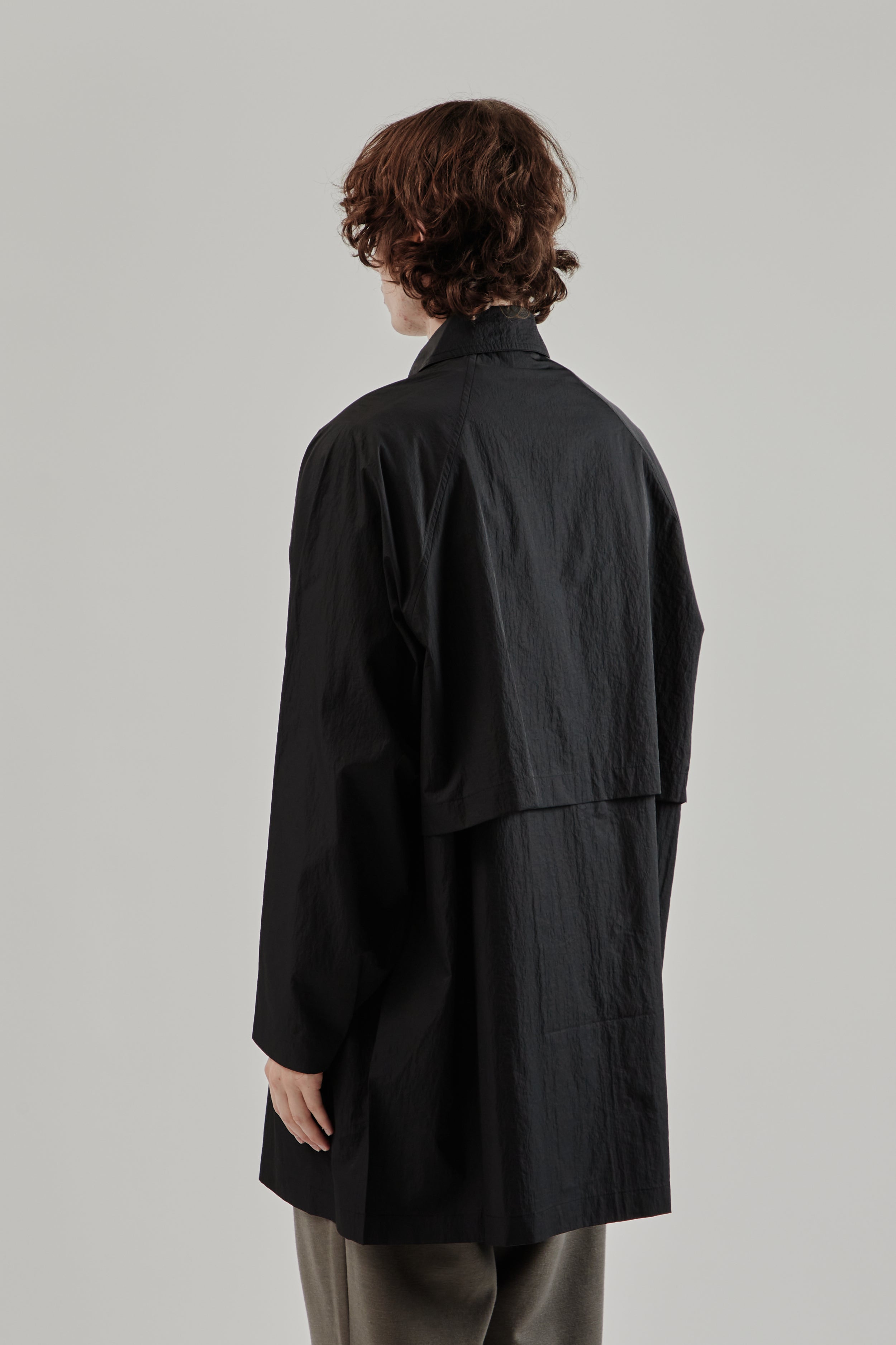 Still By Hand Nylon Half Coat - Ink Black | Wallace Mercantile Shop