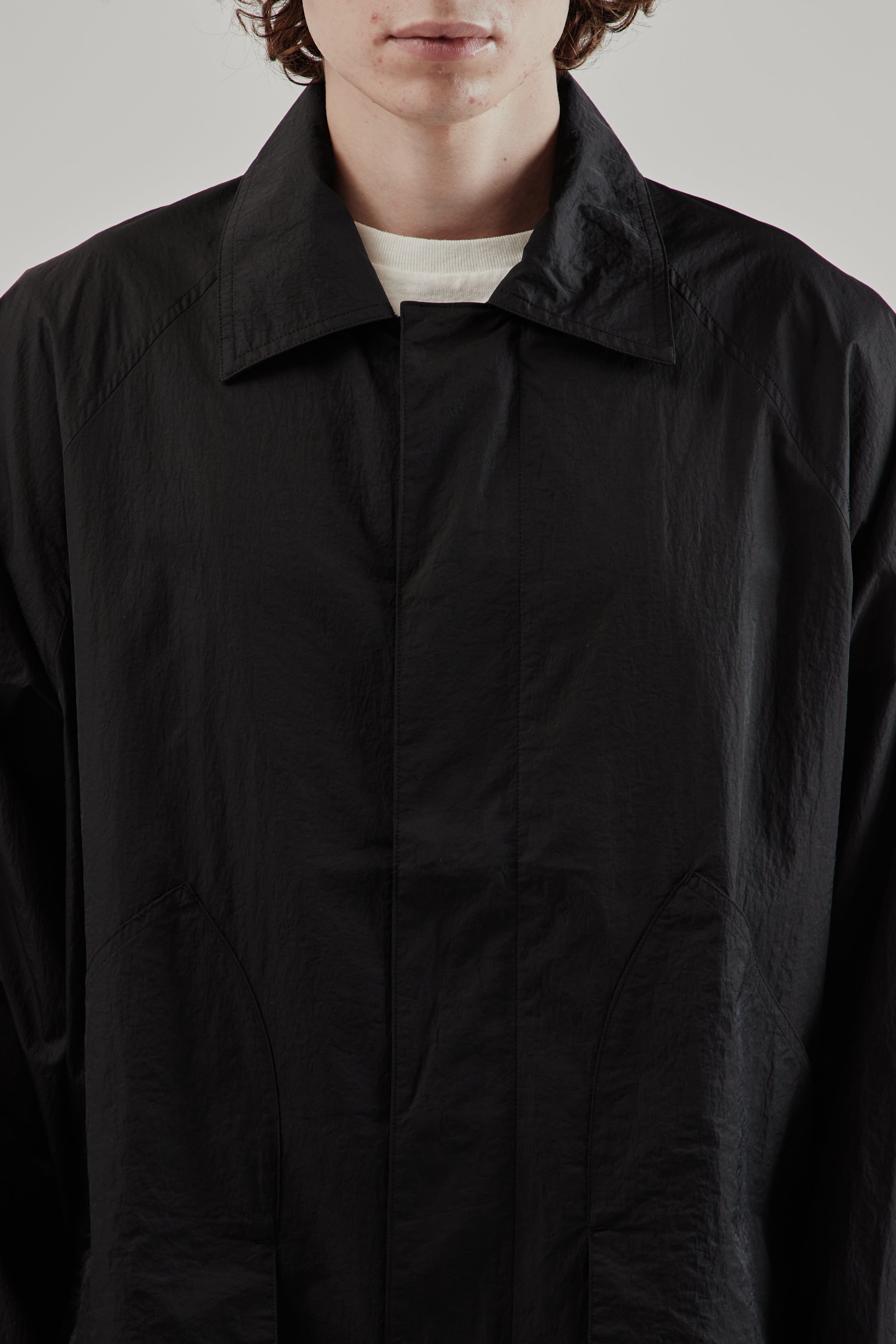 Still By Hand Nylon Half Coat - Ink Black | Wallace Mercantile Shop