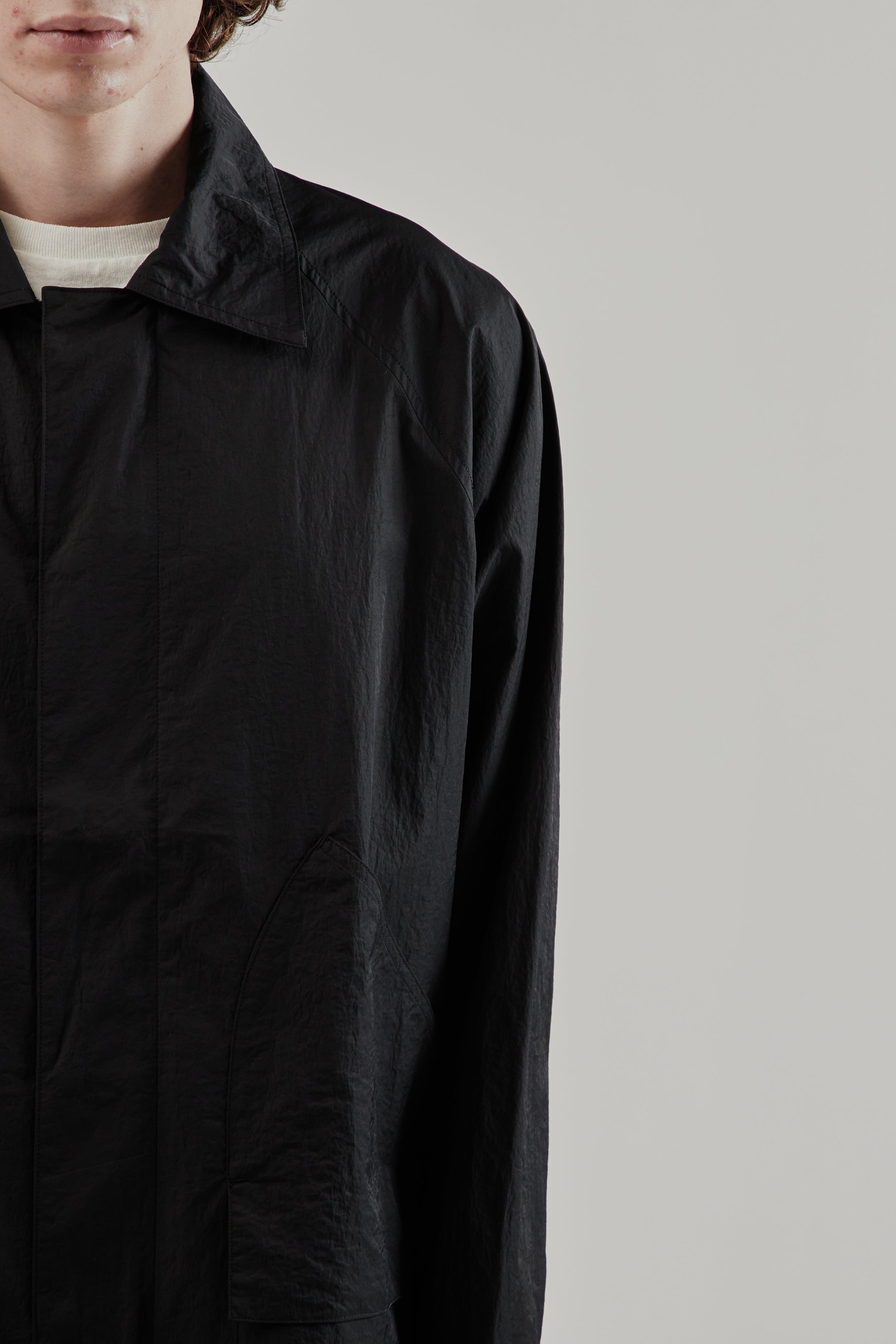 Still By Hand Nylon Half Coat - Ink Black | Wallace Mercantile Shop