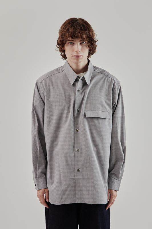 Still By Hand FW25 Oversized Shirt Grey Check 2