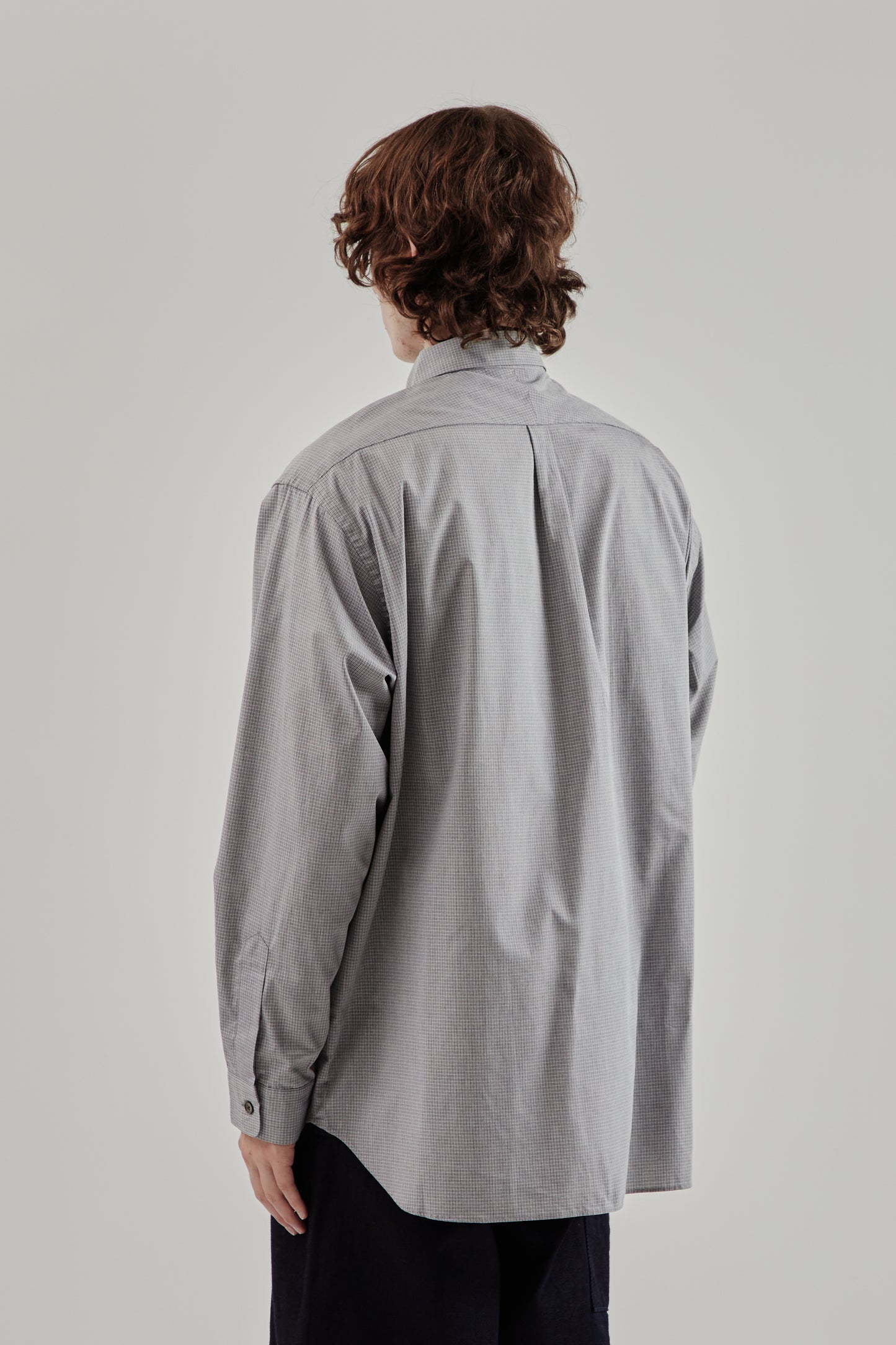 Still By Hand FW25 Oversized Shirt Grey Check 4
