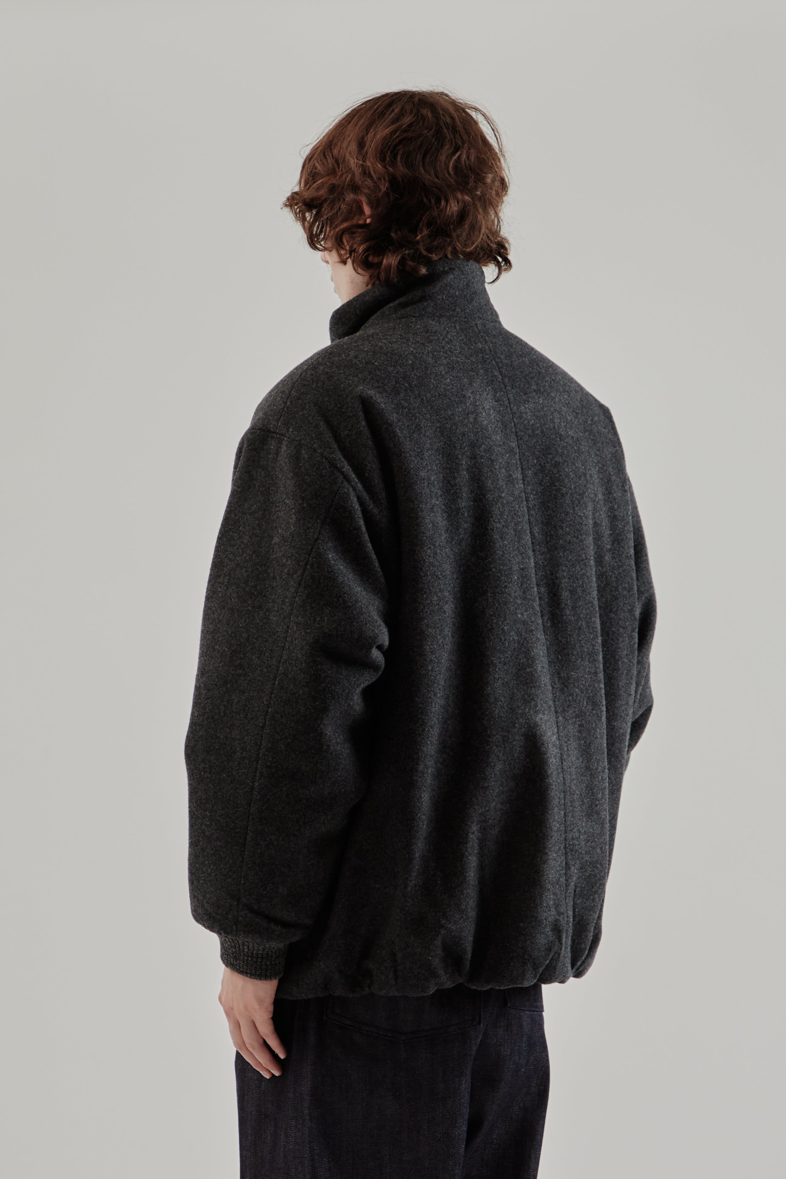 ジャケット・アウター 25AW STILL BY HAND Padded Wool Blouson Still By Hand Padded Wool Blouson - Charcoal | Wallace Mercantile Shop