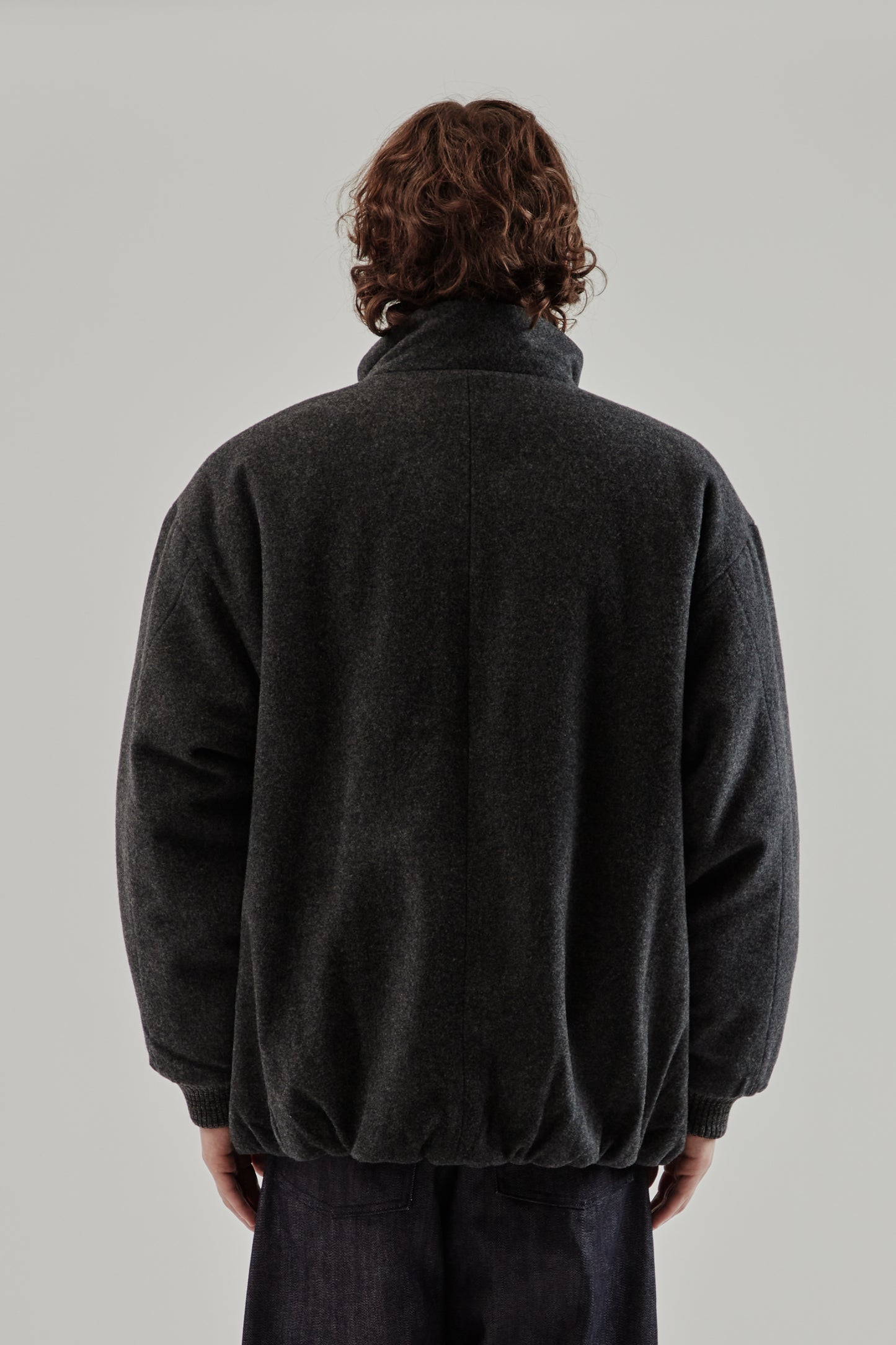 Still By Hand FW25 Padded Wool Blouson Charcoal 5