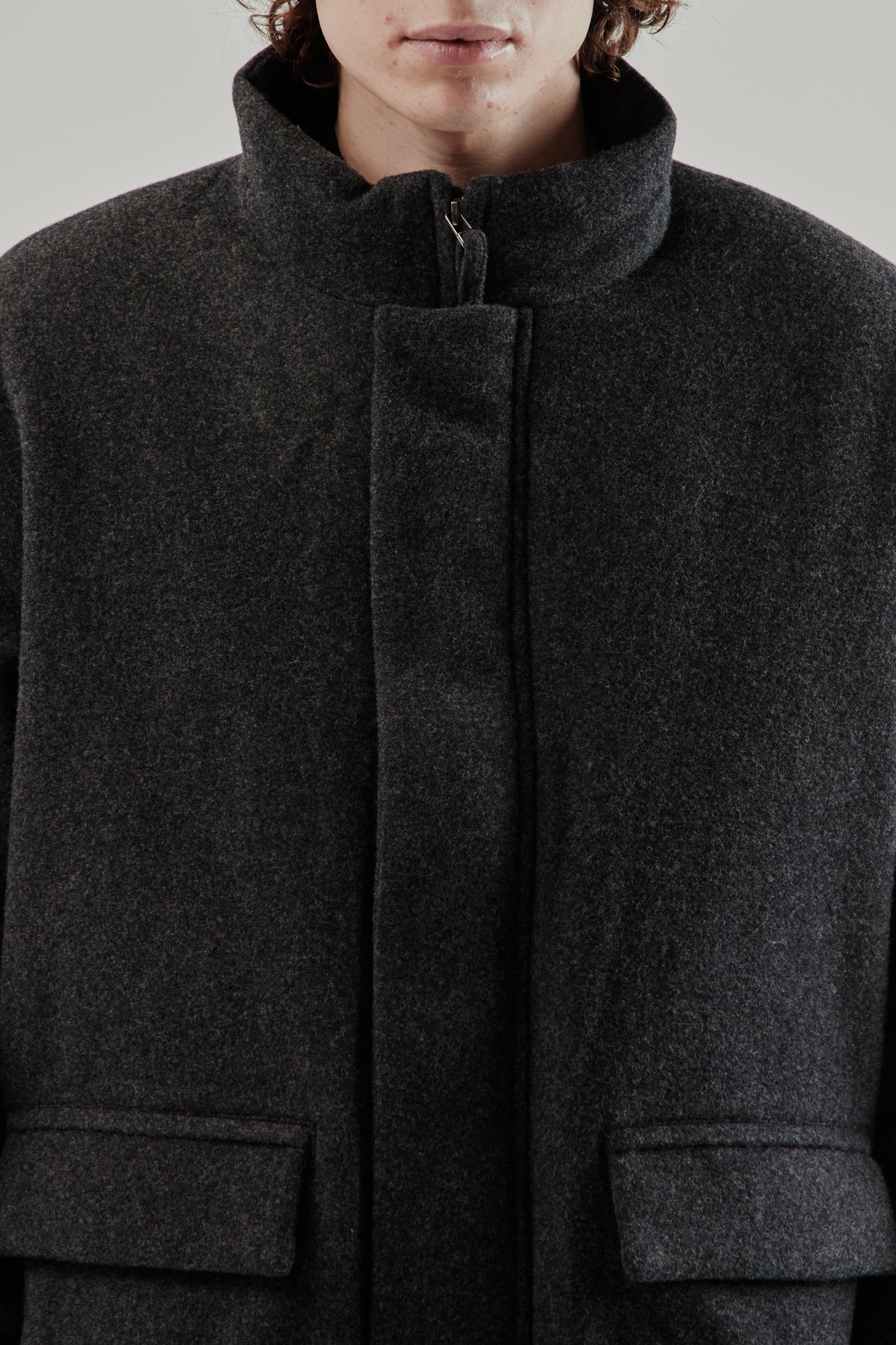 Still By Hand Padded Wool Blouson - Charcoal | Wallace Mercantile Shop