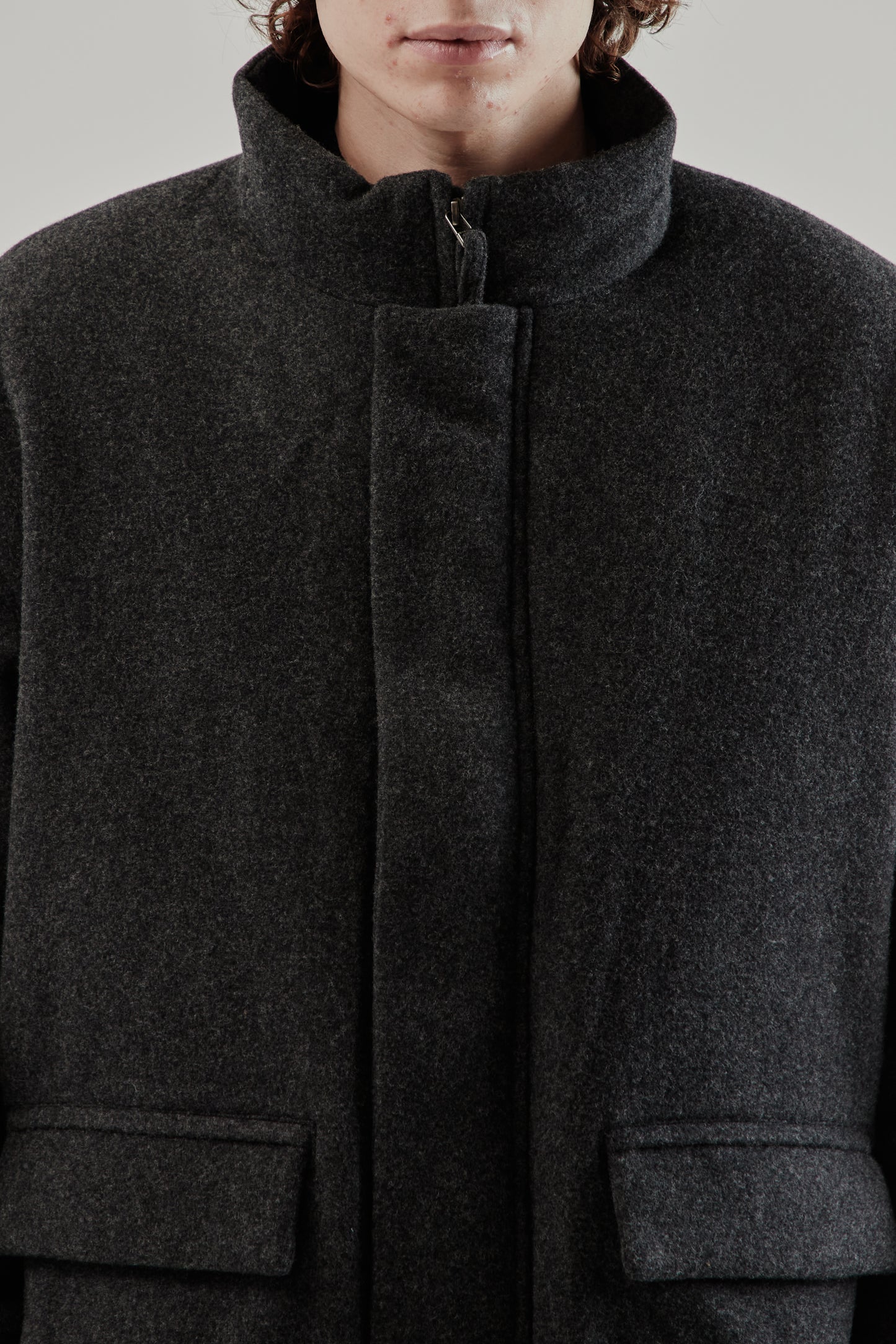 Still By Hand FW25 Padded Wool Blouson Charcoal 6
