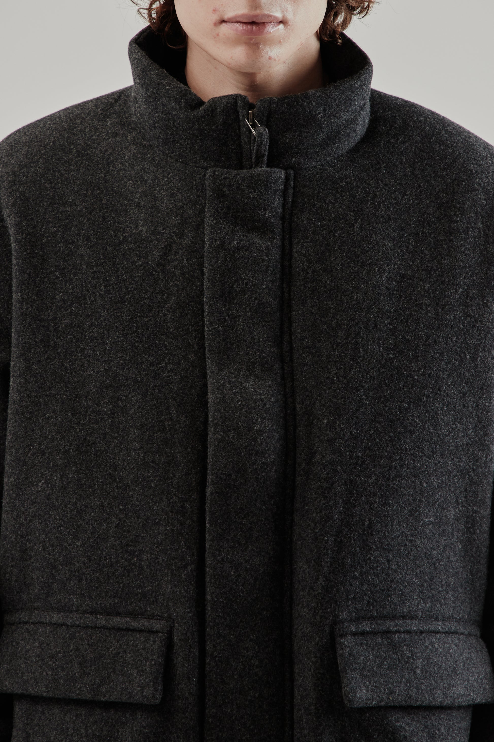 Still By Hand FW25 Padded Wool Blouson Charcoal 6