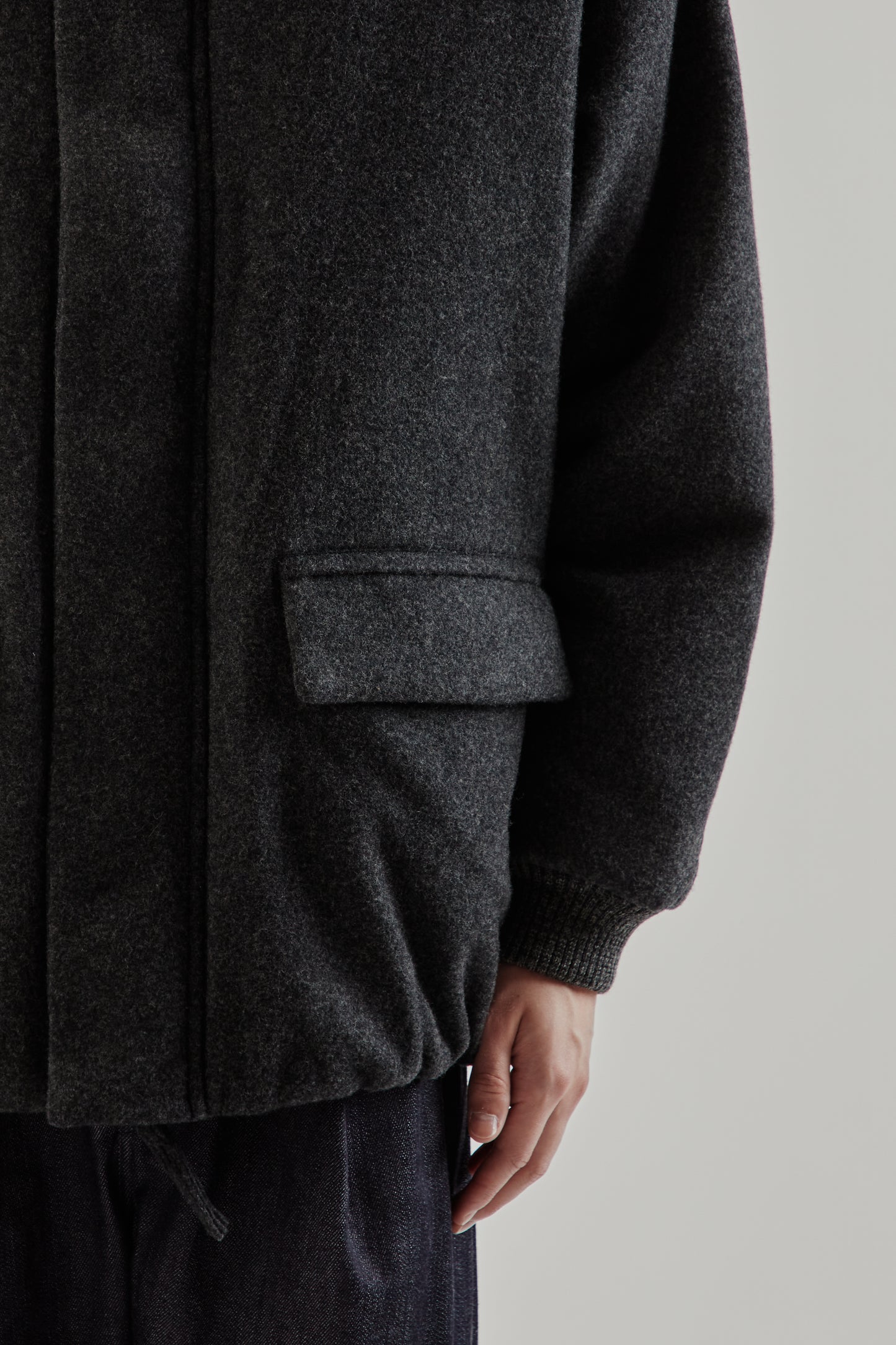 Still By Hand FW25 Padded Wool Blouson Charcoal 8