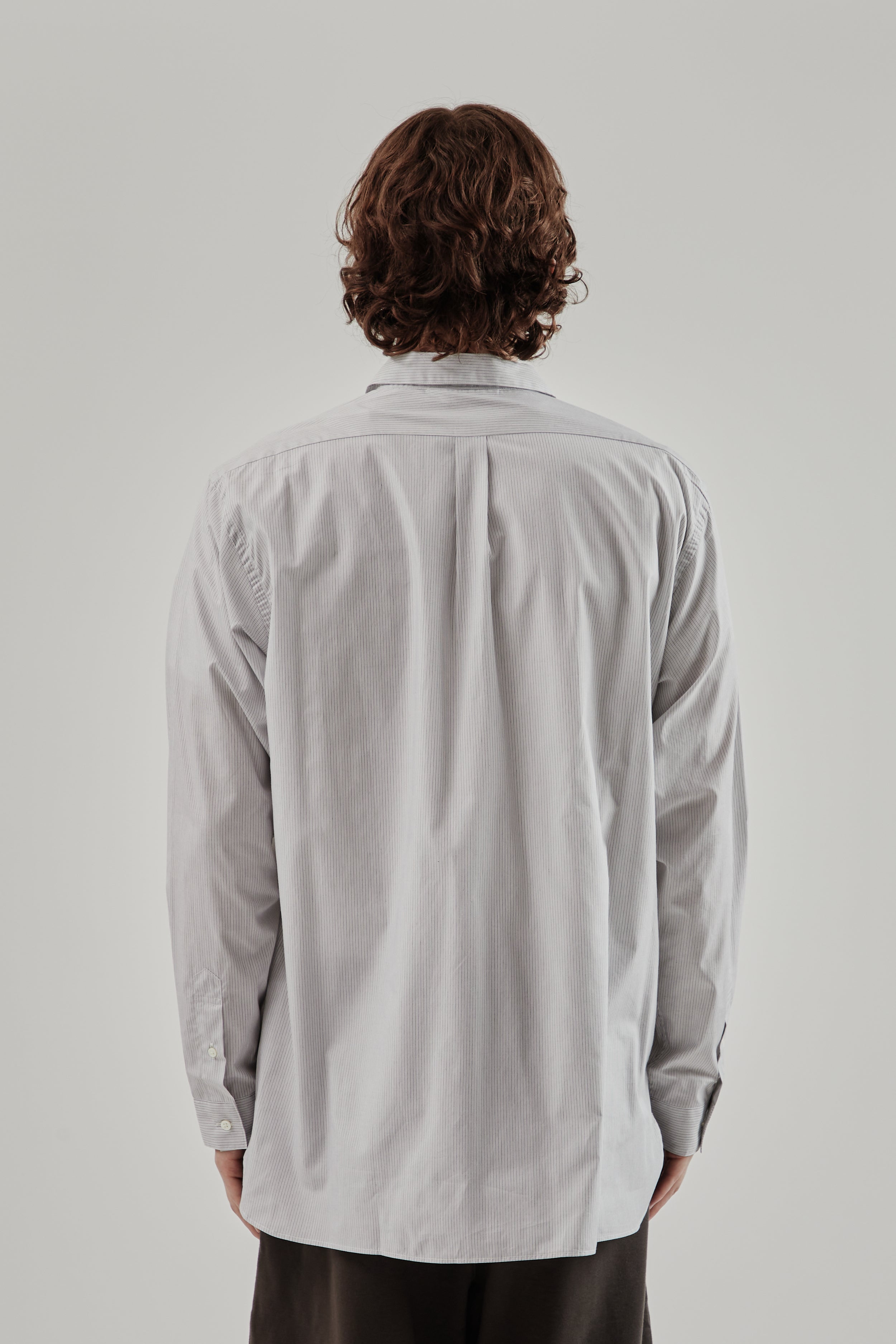 Still By Hand Regular Collar Shirt - Grey Stripe | Wallace