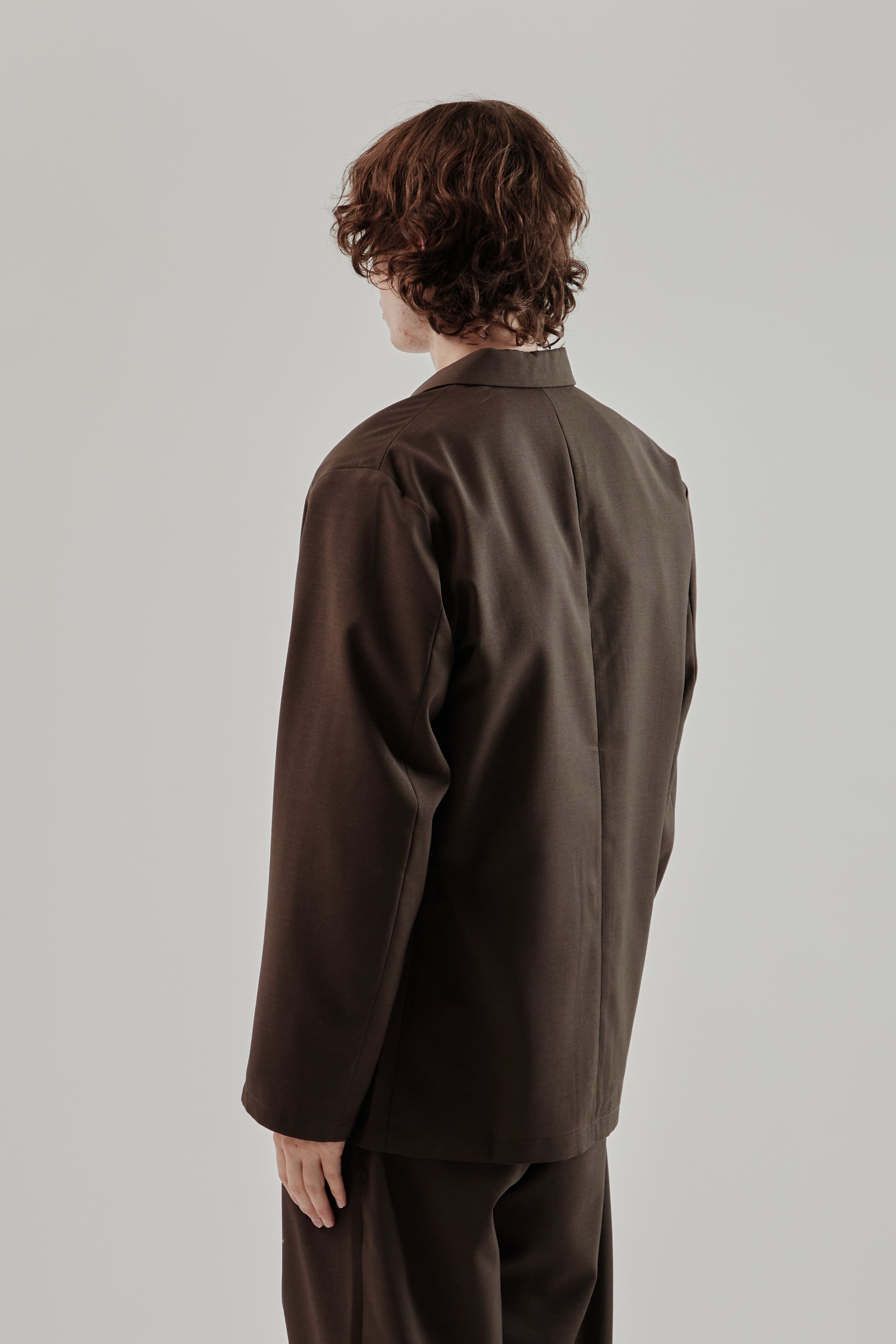 Still By Hand FW25 Relaxed 2B Jacket Dark Brown 3