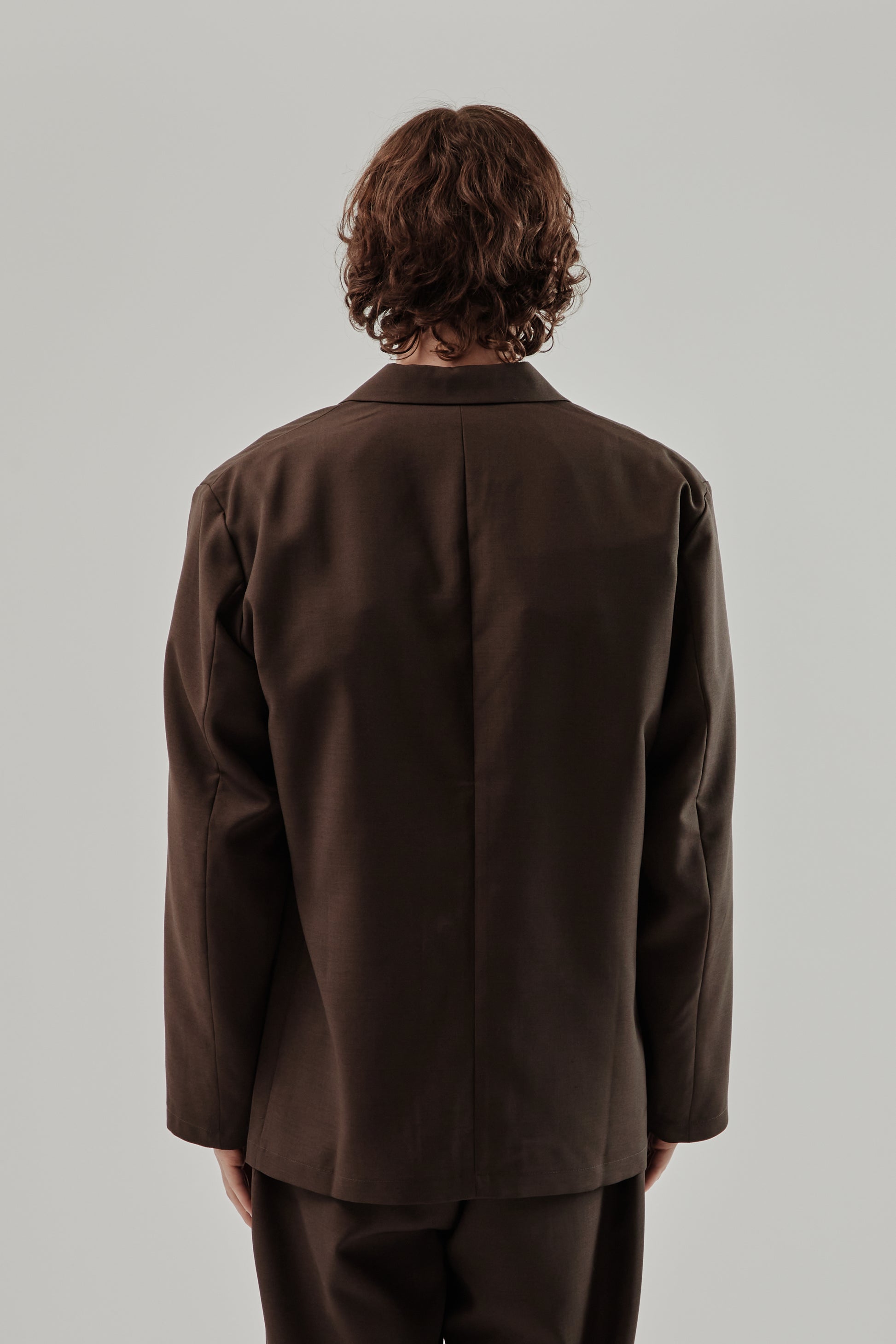 Still By Hand FW25 Relaxed 2B Jacket Dark Brown 4