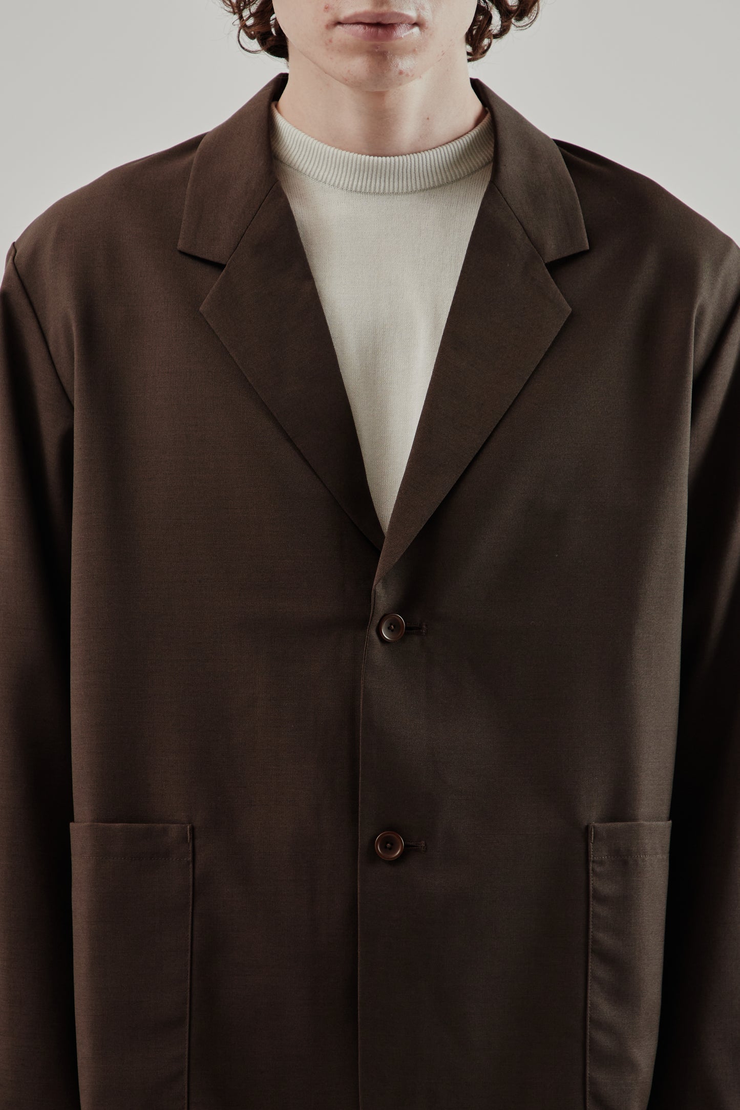 Still By Hand FW25 Relaxed 2B Jacket Dark Brown 5