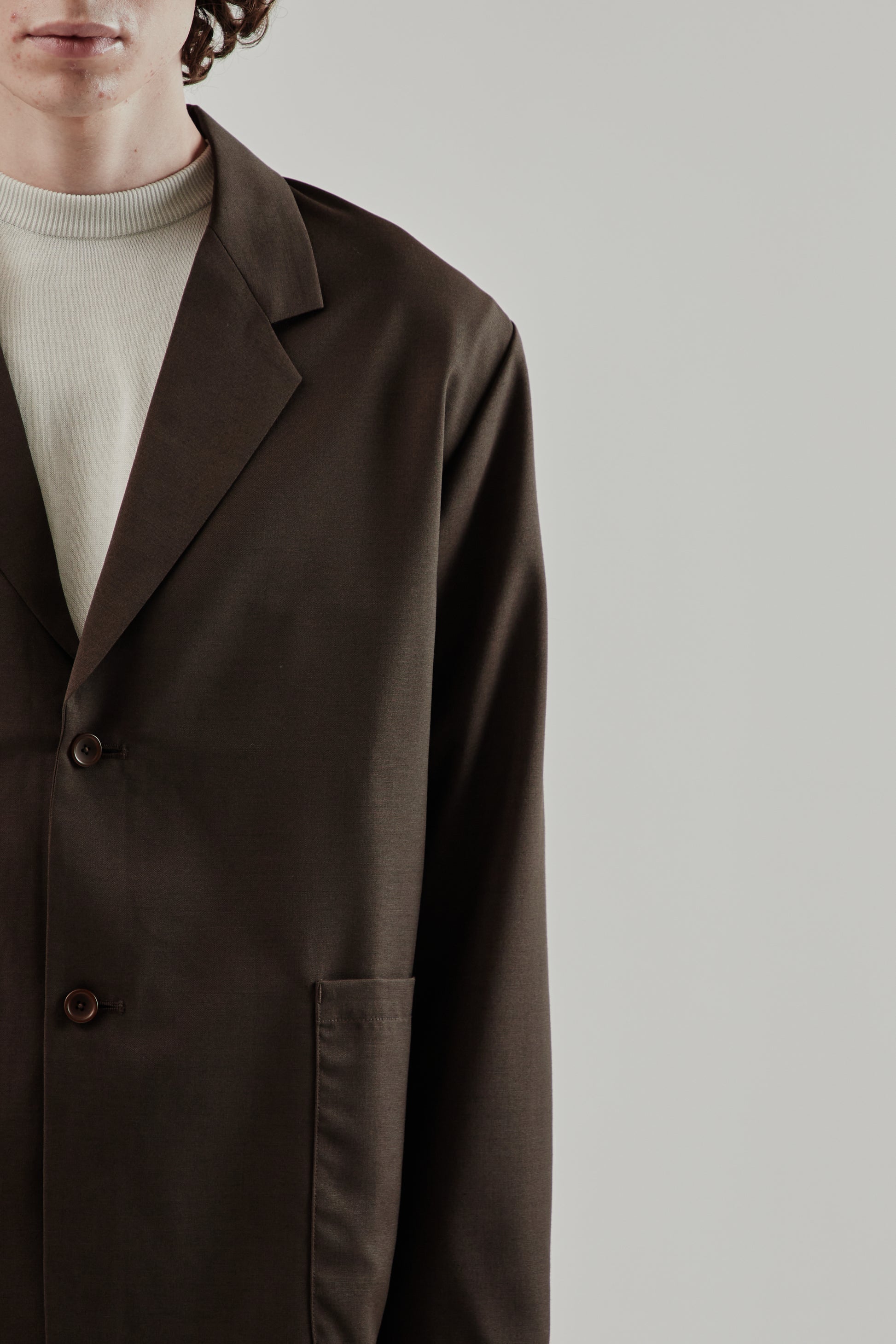 Still By Hand FW25 Relaxed 2B Jacket Dark Brown 6