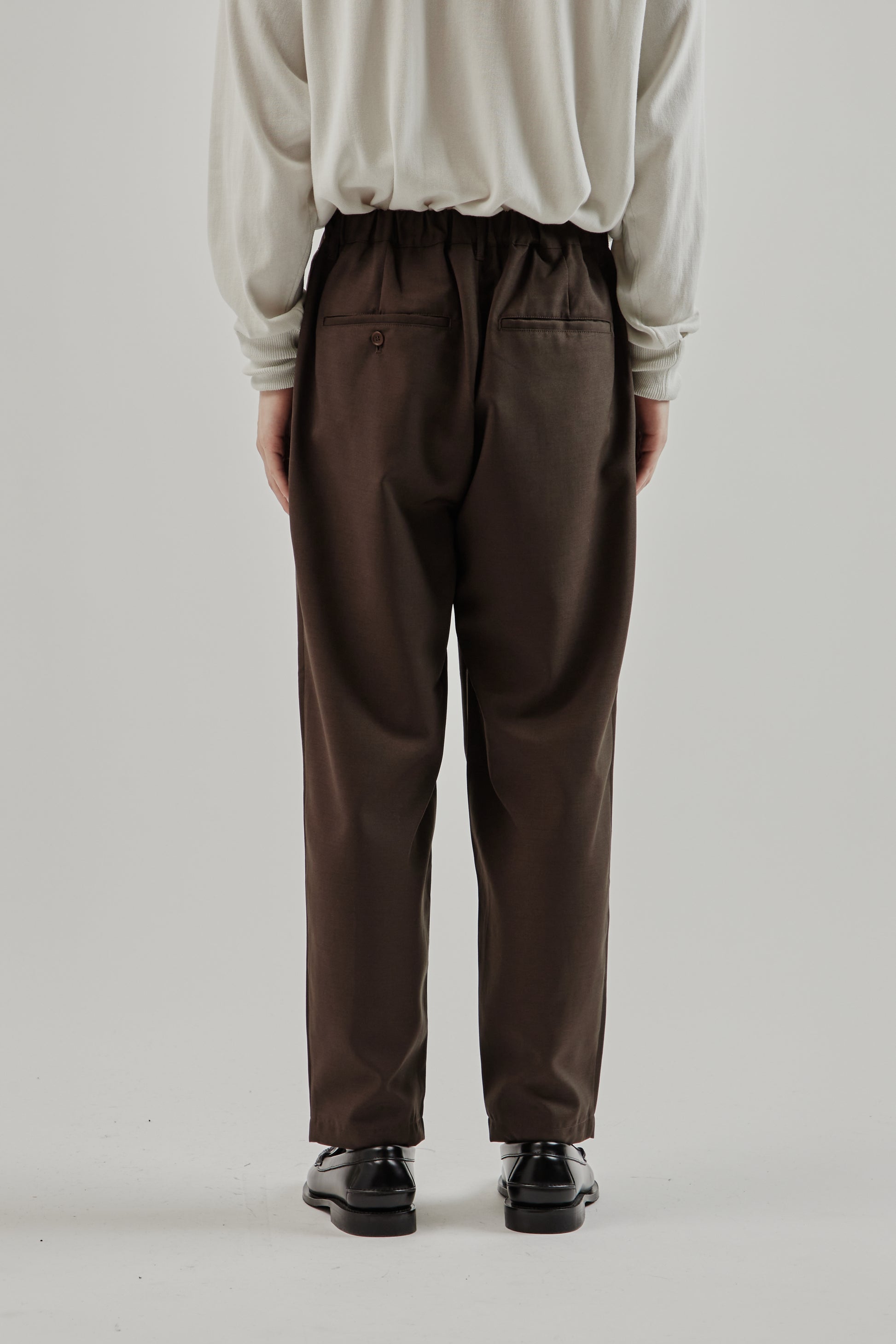 Still By Hand FW25 Relaxed 2 Tuck Pants Dark Brown 4