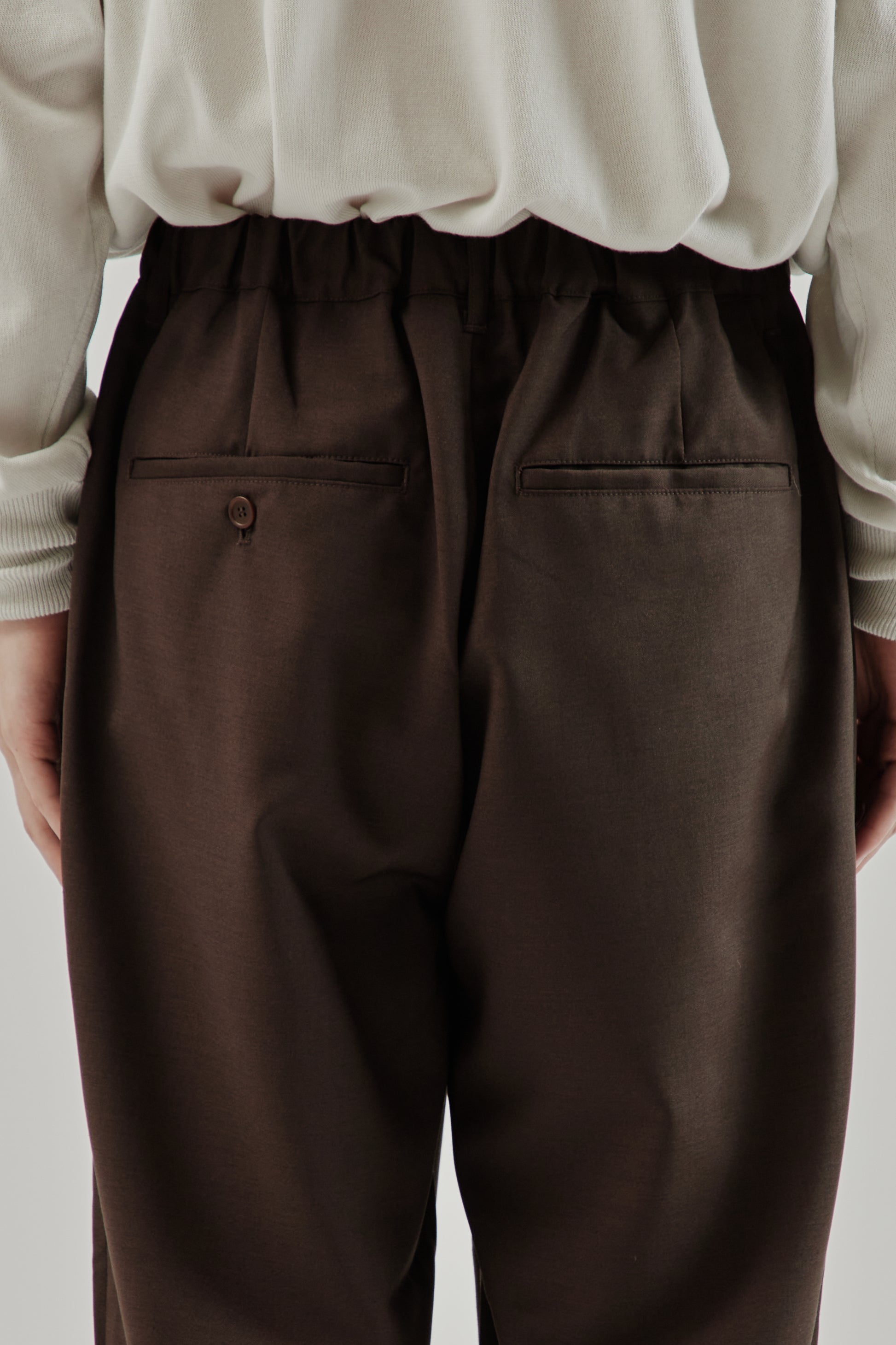Still By Hand FW25 Relaxed 2 Tuck Pants Dark Brown 5