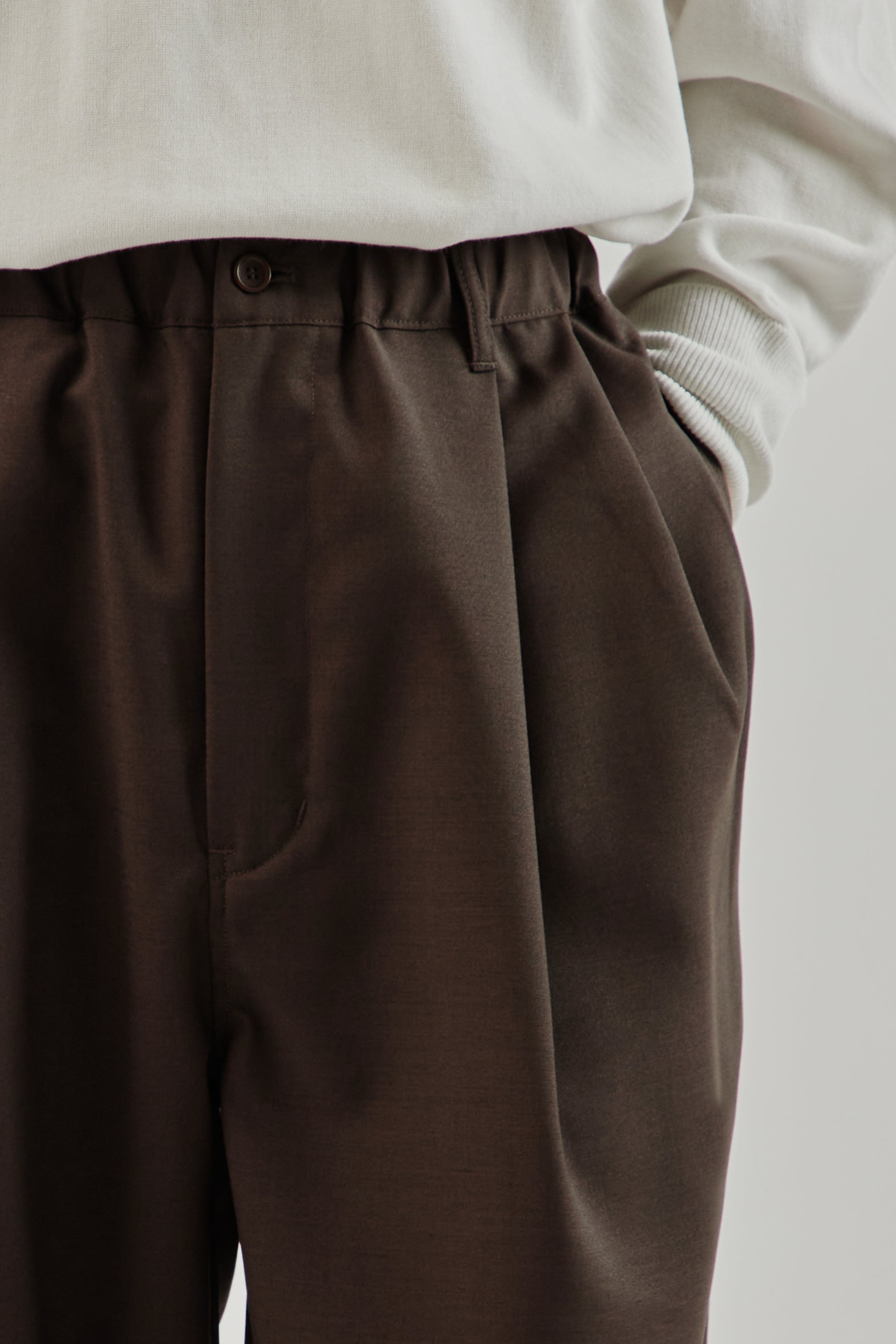 Still By Hand FW25 Relaxed 2 Tuck Pants Dark Brown 7