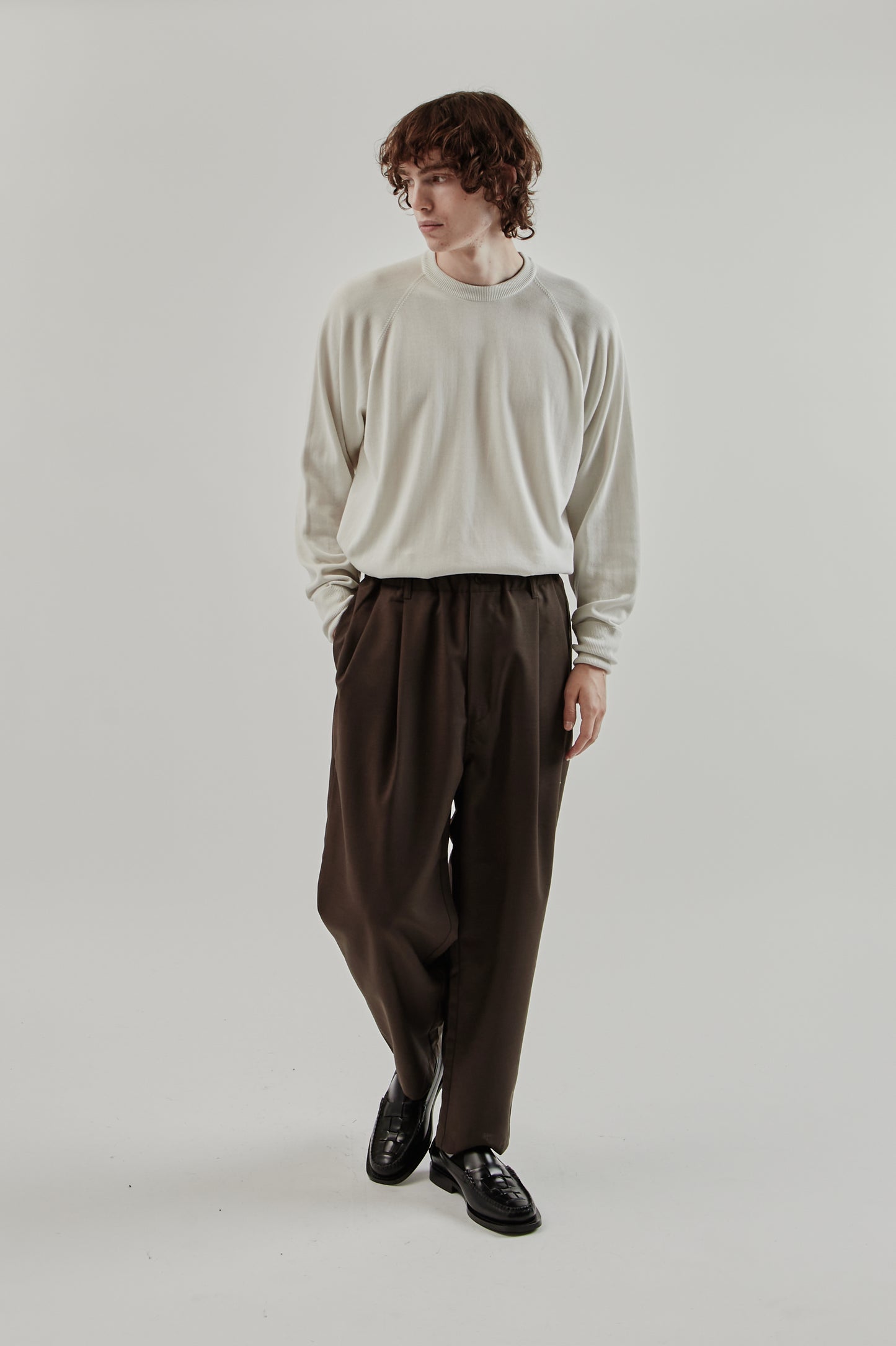 Still By Hand FW25 Relaxed 2 Tuck Pants Dark Brown 8
