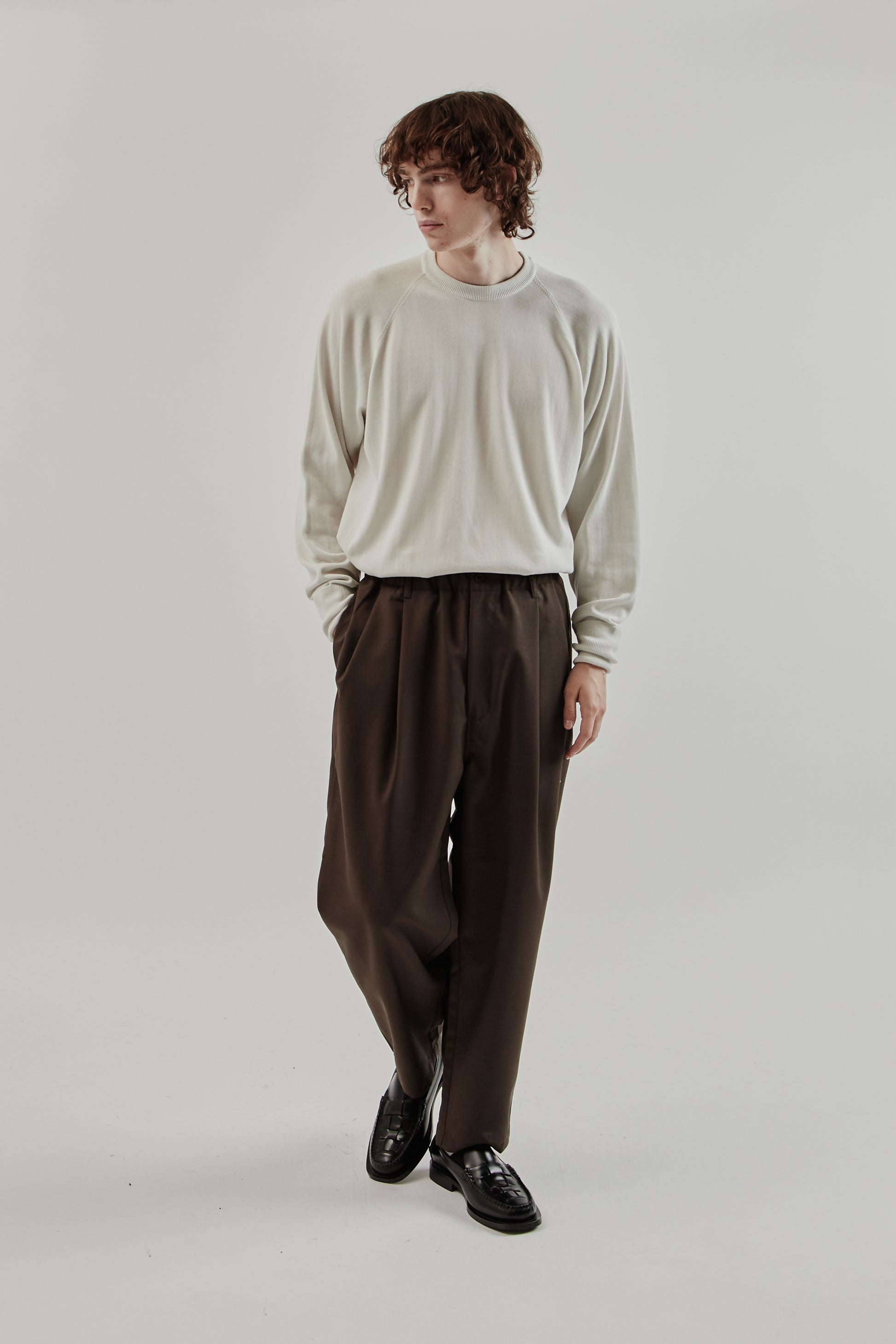 Still By Hand FW25 Relaxed 2 Tuck Pants Dark Brown 8