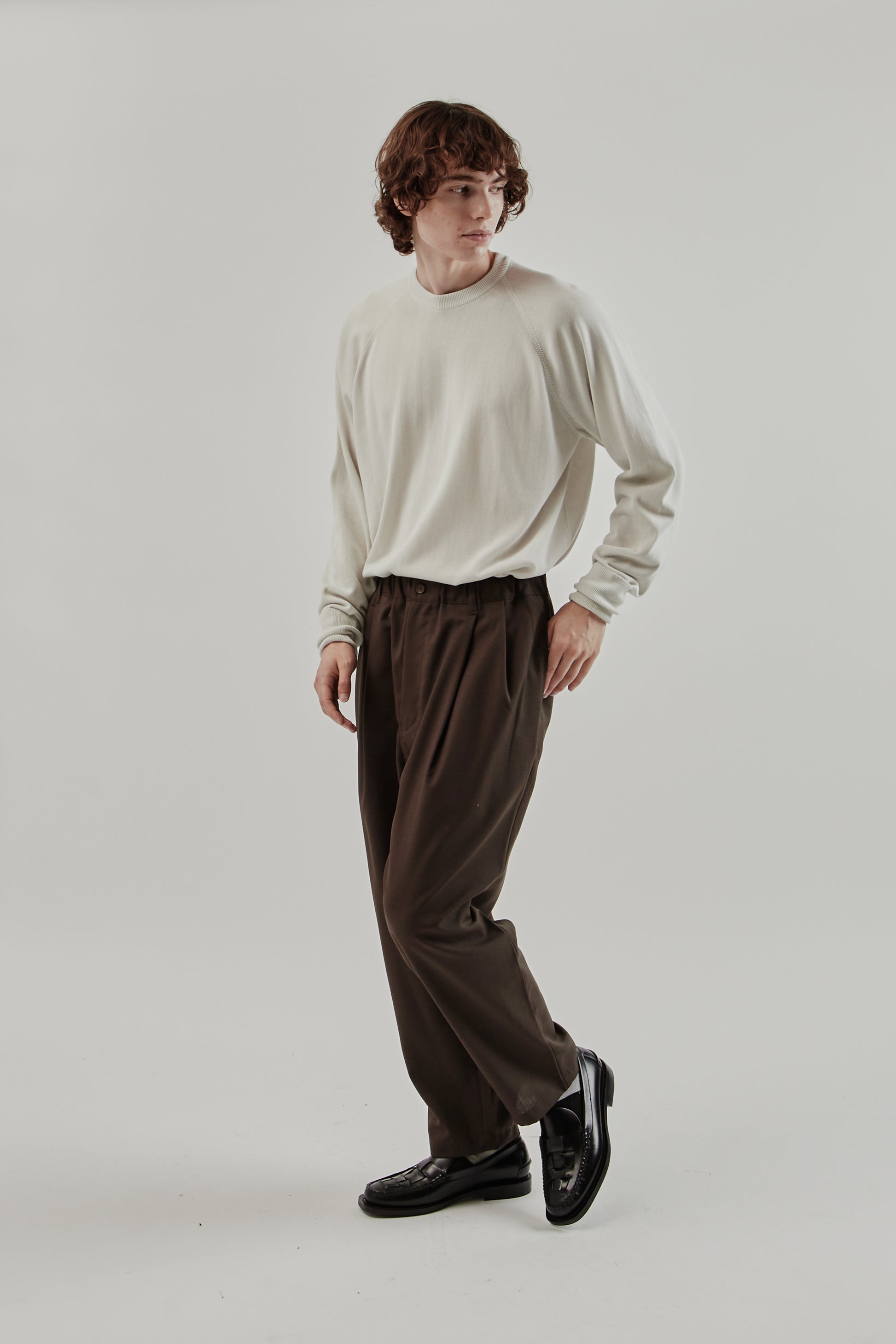Still By Hand FW25 Relaxed 2 Tuck Pants Dark Brown 9