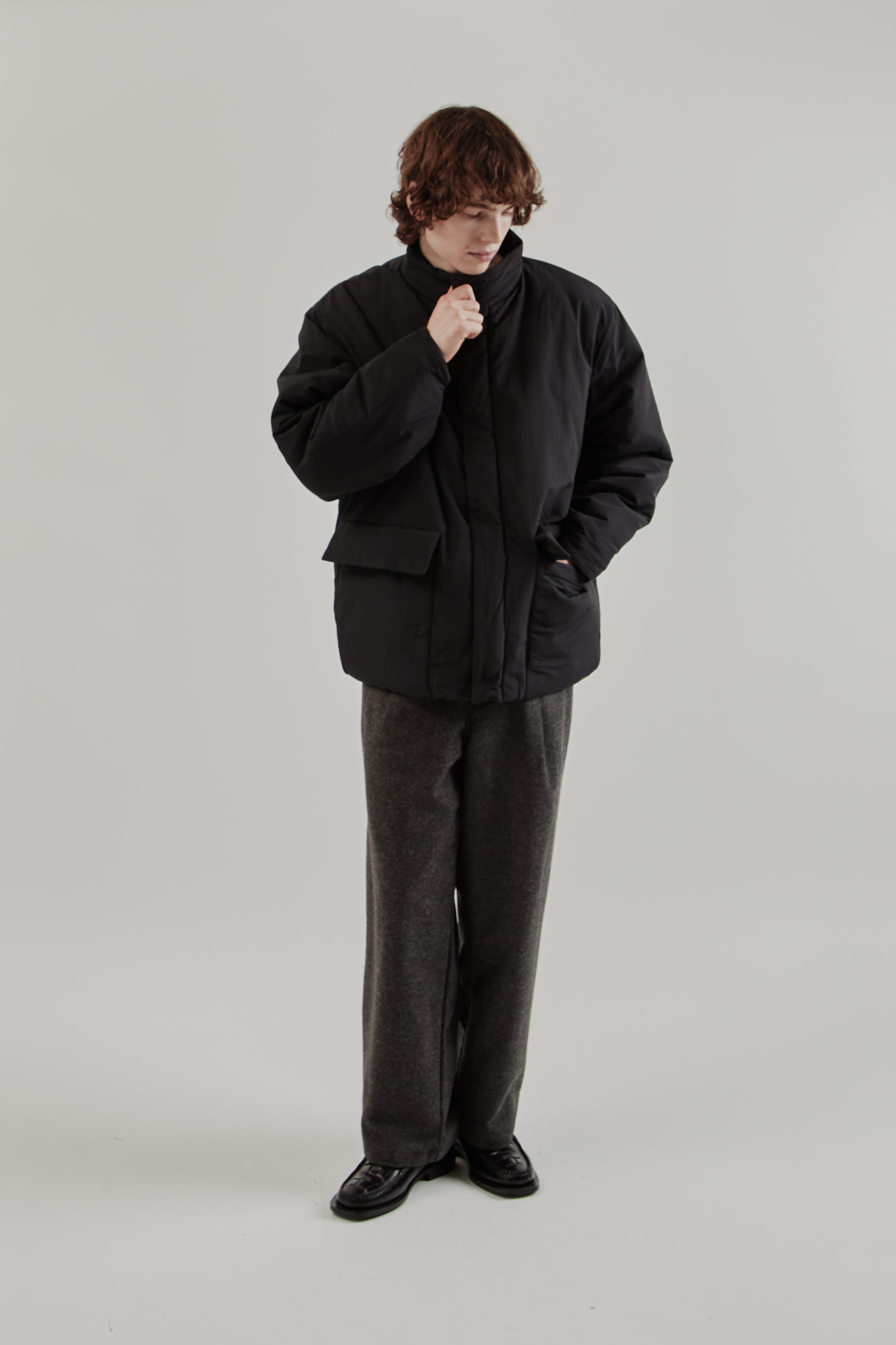 ジャケット・アウター STILL BY HAND Round Puffy Blouson 2025AW Still By Hand Round Puffy Blouson - Black | Wallace Mercantile Shop