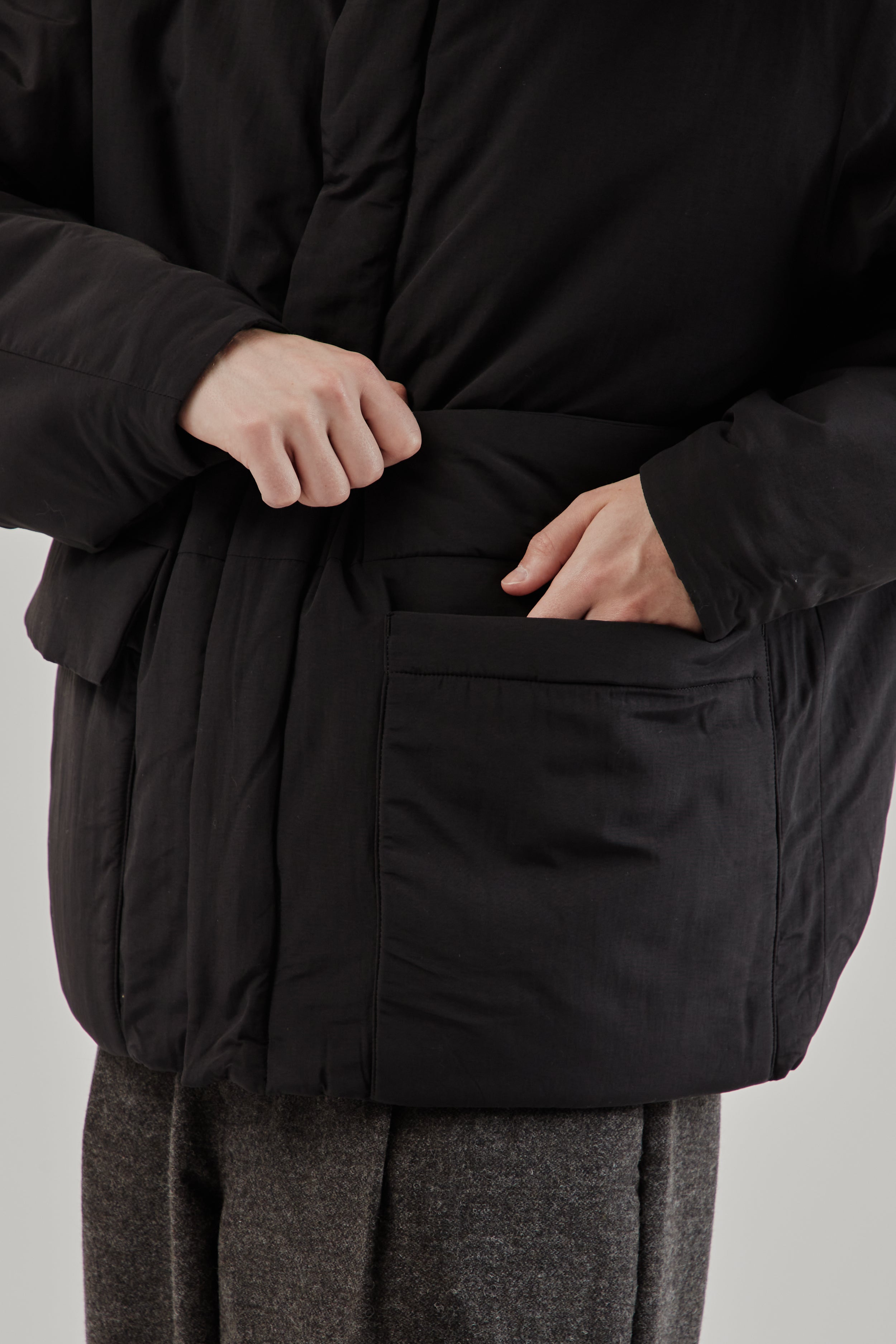 ジャケット・アウター STILL BY HAND Round Puffy Blouson 2025AW Still By Hand Round Puffy Blouson - Black | Wallace Mercantile Shop