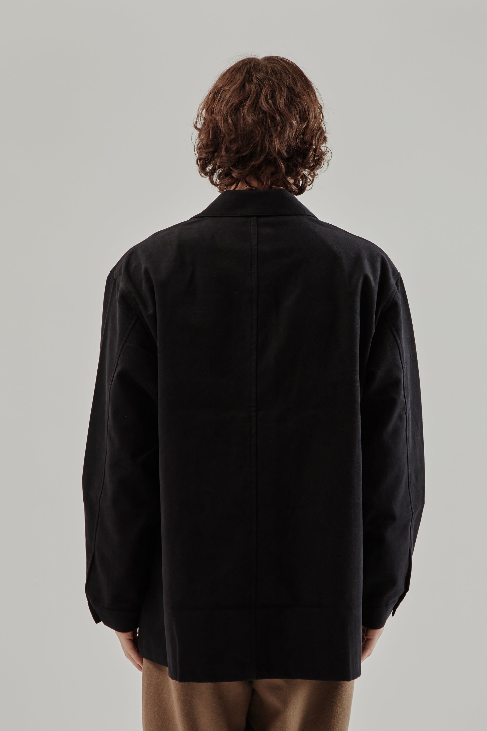 Still By Hand FW25 Synthetic Leather Overshirt Ink Black 5