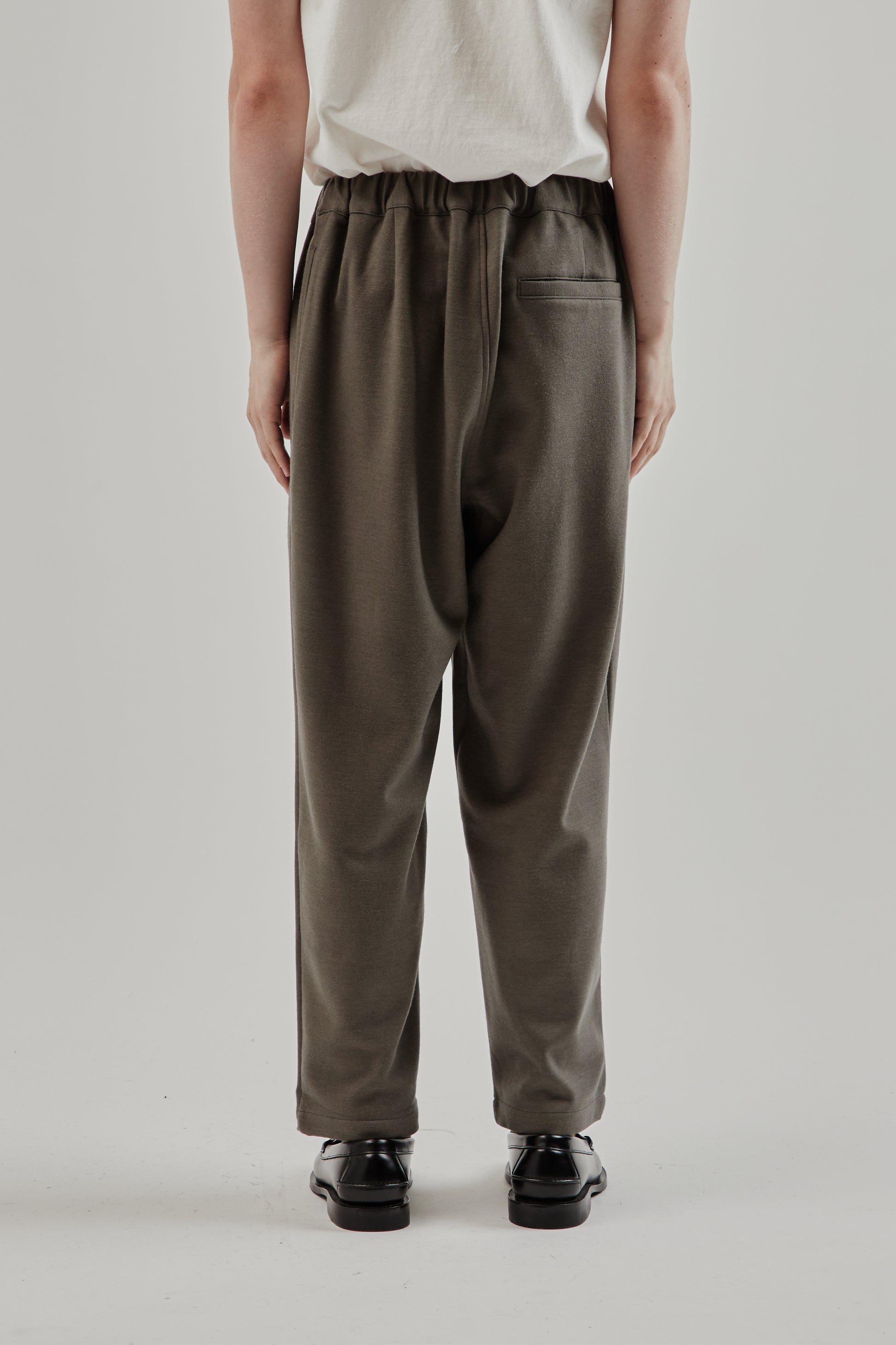 Still By Hand FW25 Wool Jersey Two Tuck Pants Greige 6