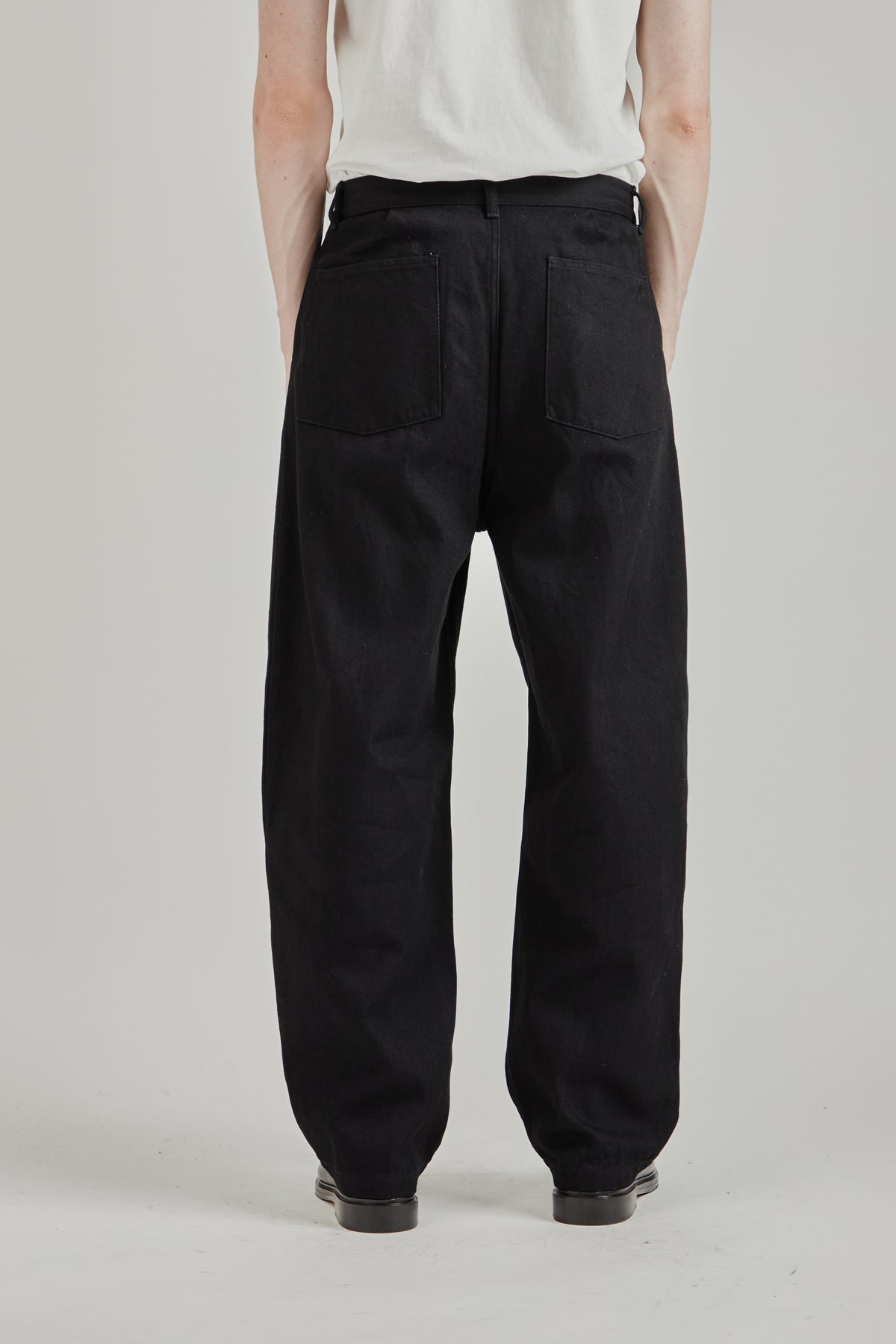 12oz Denim Deep Tuck Pants - Black