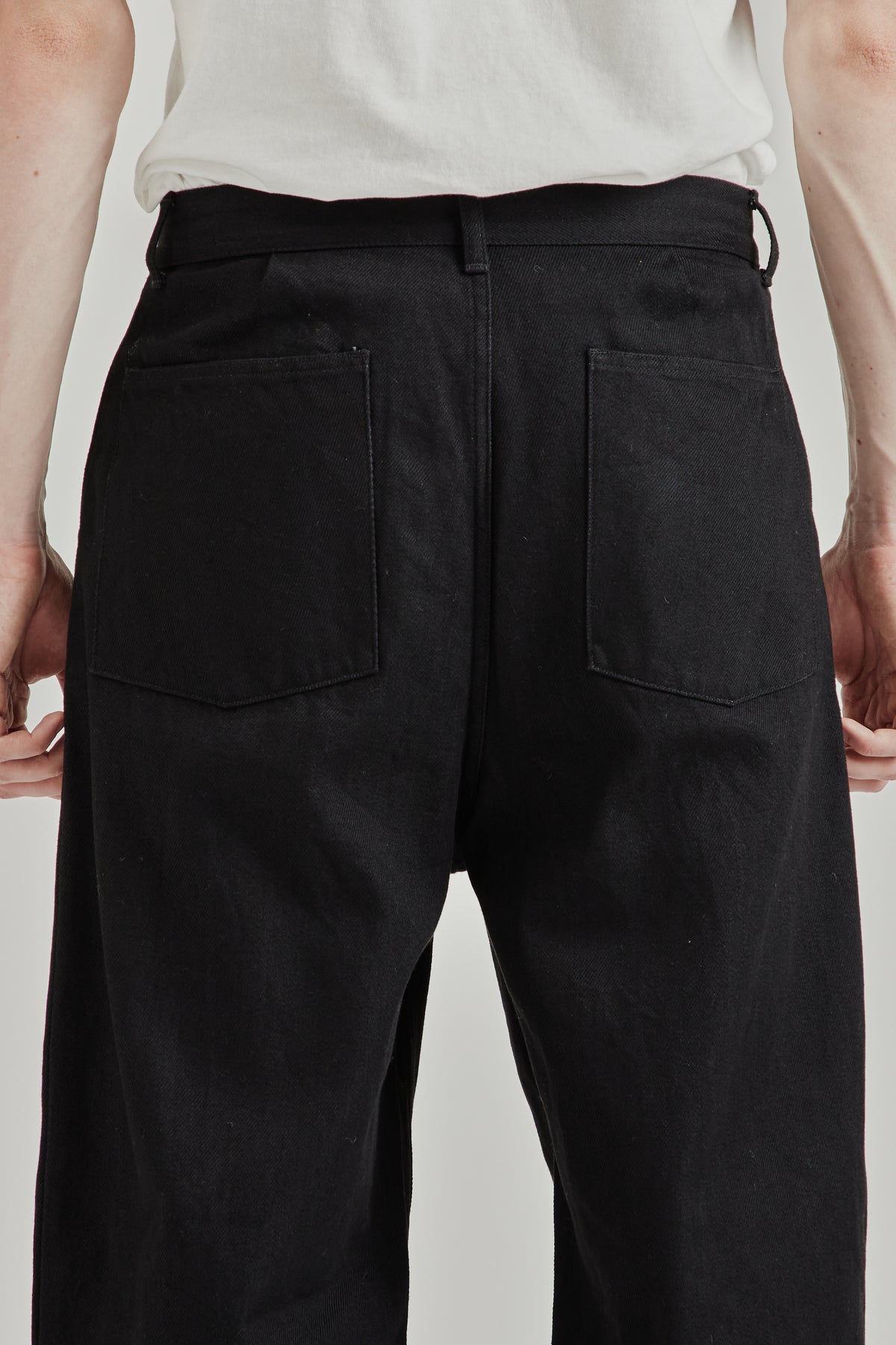 12oz Denim Deep Tuck Pants - Black
