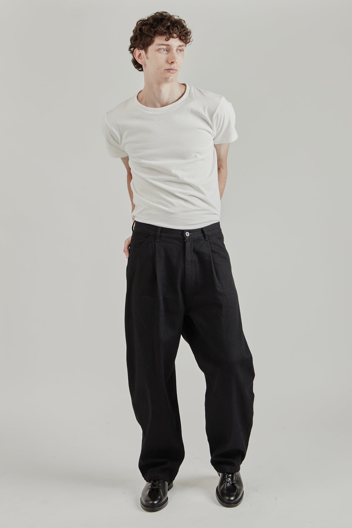 12oz Denim Deep Tuck Pants - Black