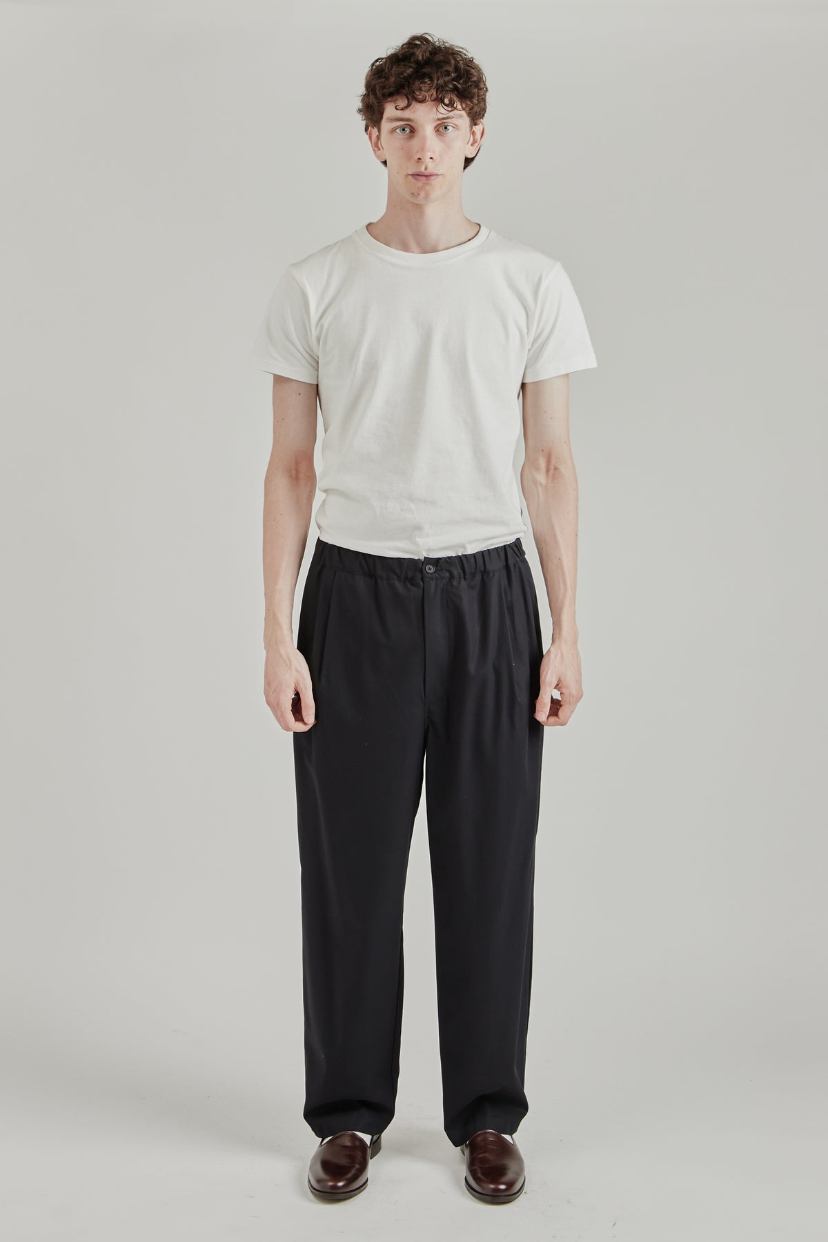 Cotton Twill Easy Pants - Ink Black